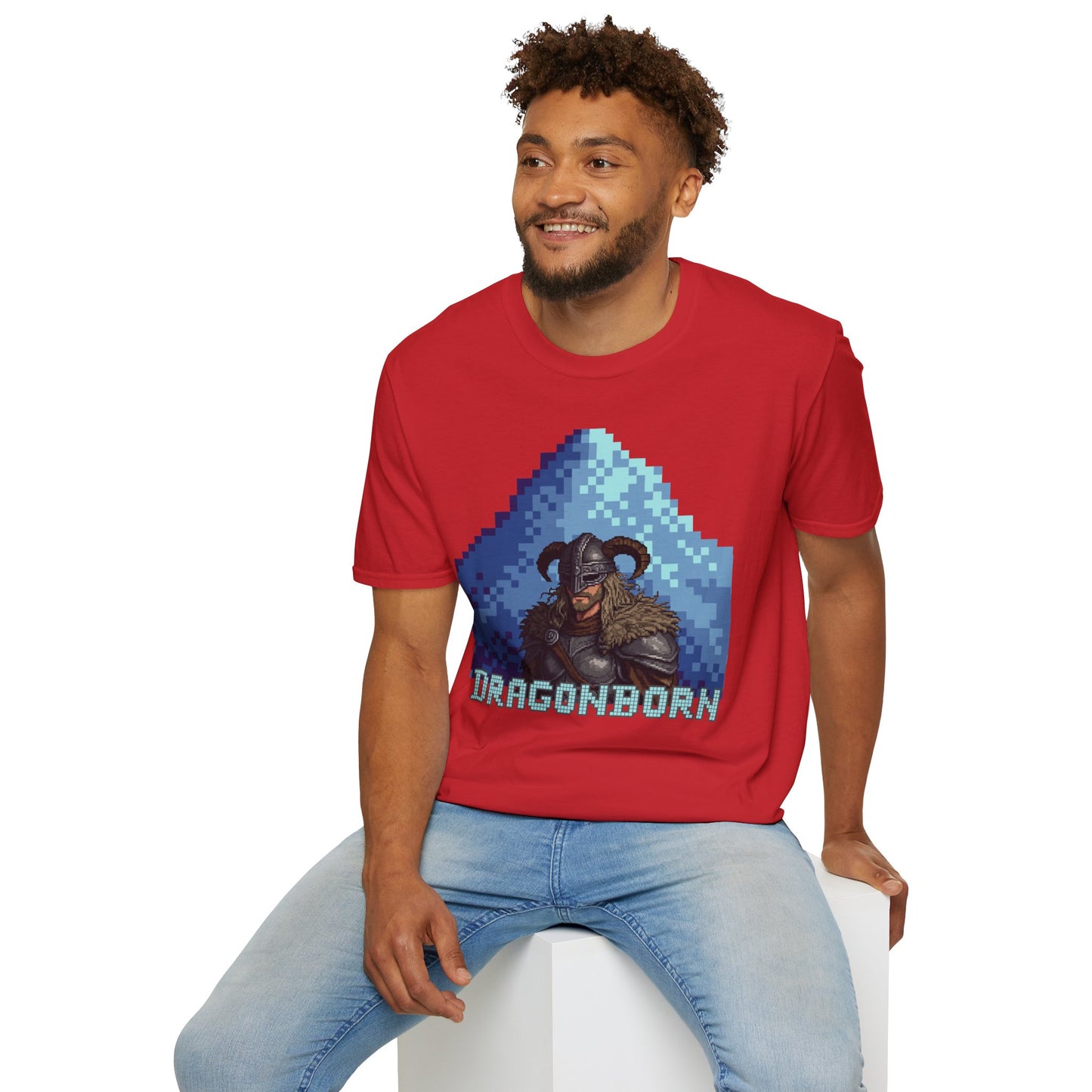 Dragonborn Pixel Shirt – Skyrim Inspired Tee | Retro RPG Gaming T-Shirt | Nordic Warrior Graphic Tee | Gift for Gamers