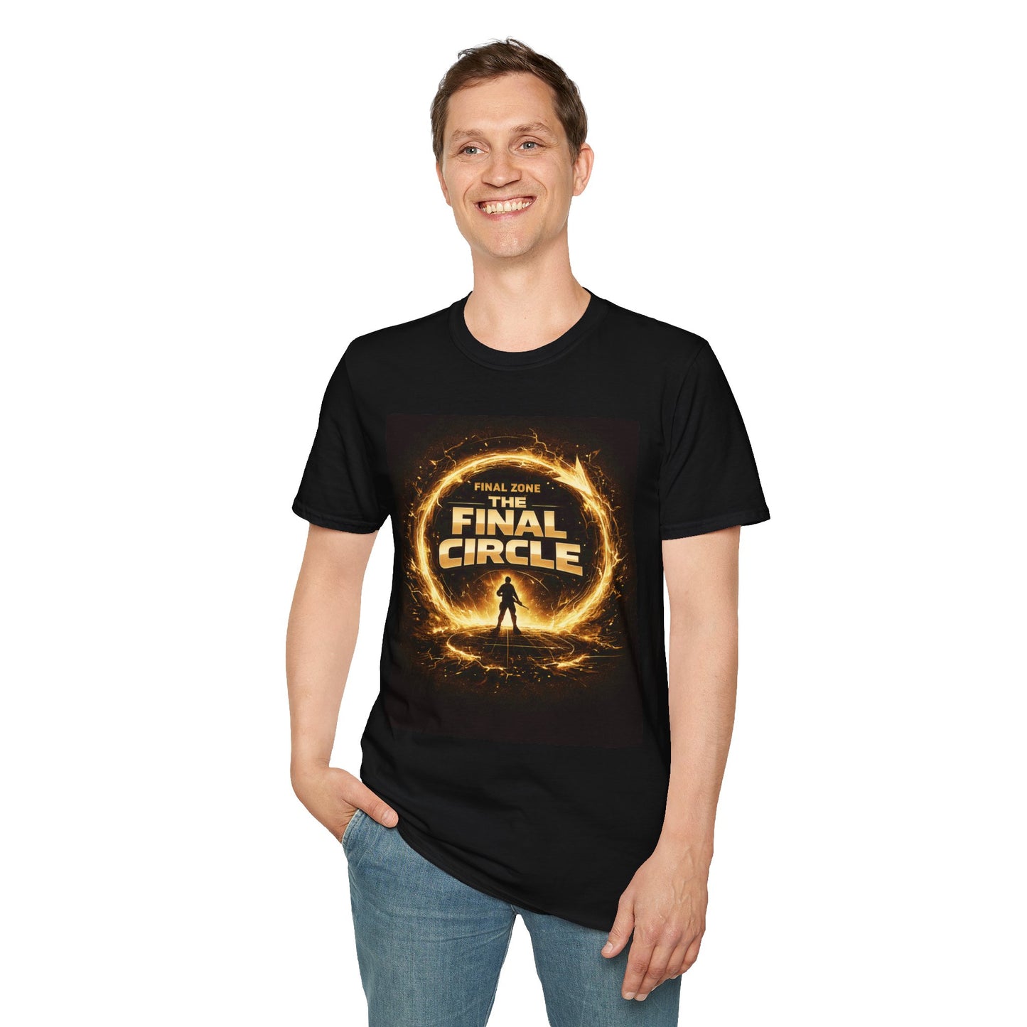 Final Circle Graphic T‑Shirt — Fiery Gamer / Sci‑Fi Adventure Tee