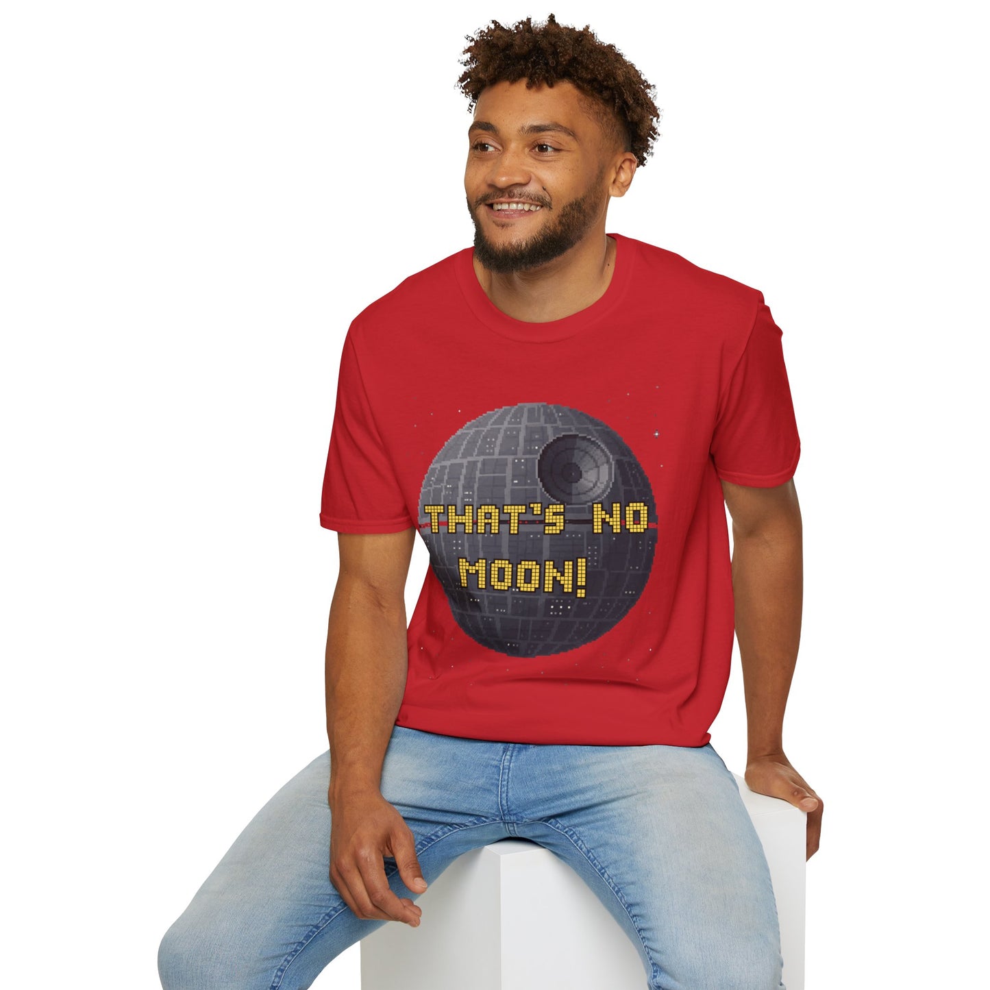 Retro Pixel Space Station T-Shirt – Sci-Fi Gaming Style Tee, Galactic Pixel Art Shirt, Minimalist Space Graphic Tee