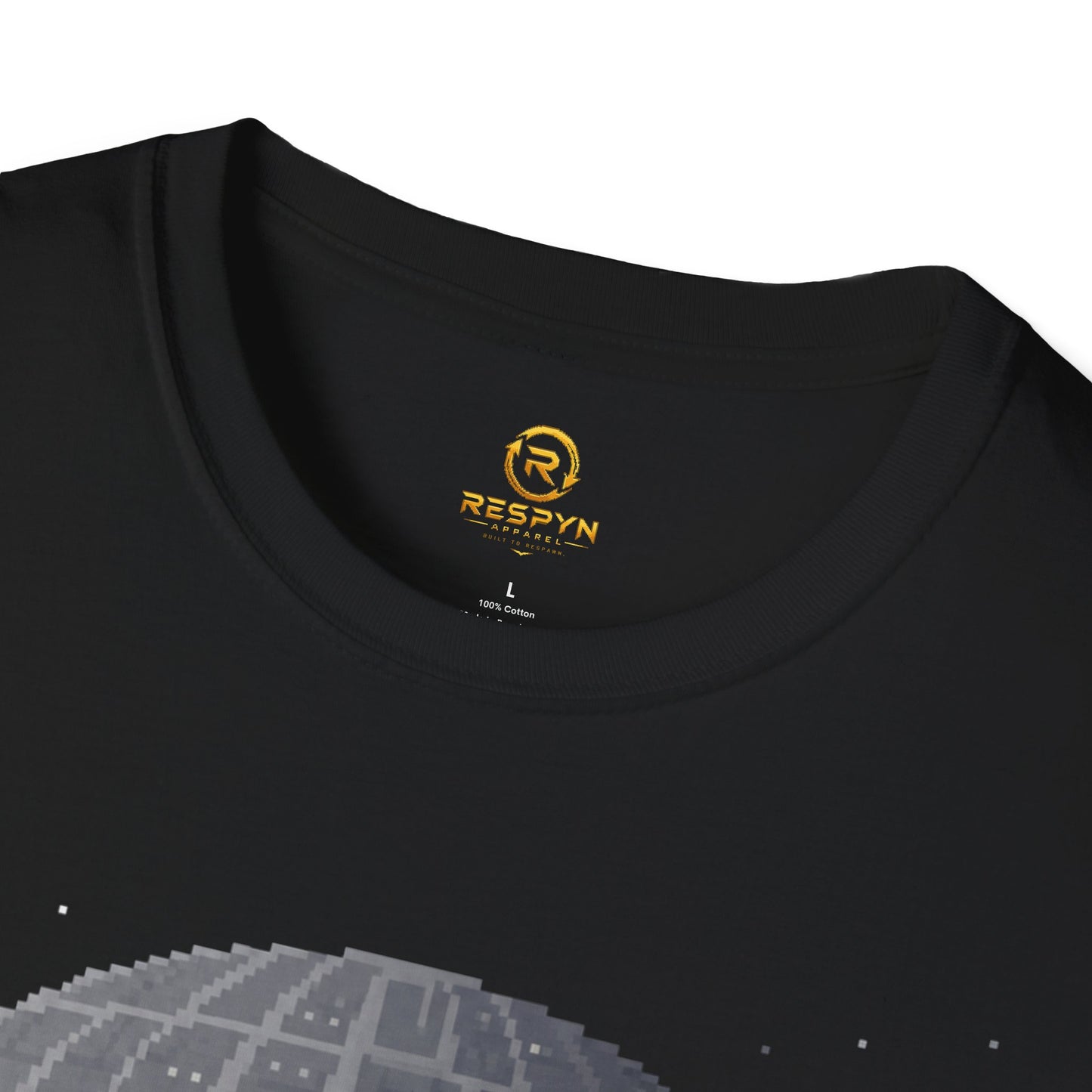 Retro Pixel Space Station T-Shirt – Sci-Fi Gaming Style Tee, Galactic Pixel Art Shirt, Minimalist Space Graphic Tee