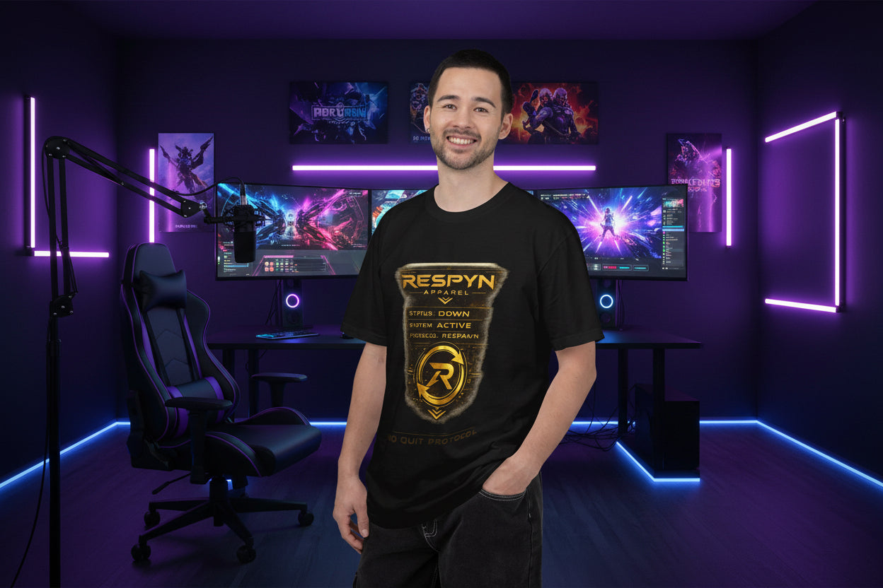 Respyn Apparel 'No Quit Protocol' Graphic T-Shirt – Futuristic Gamer Tech Tee