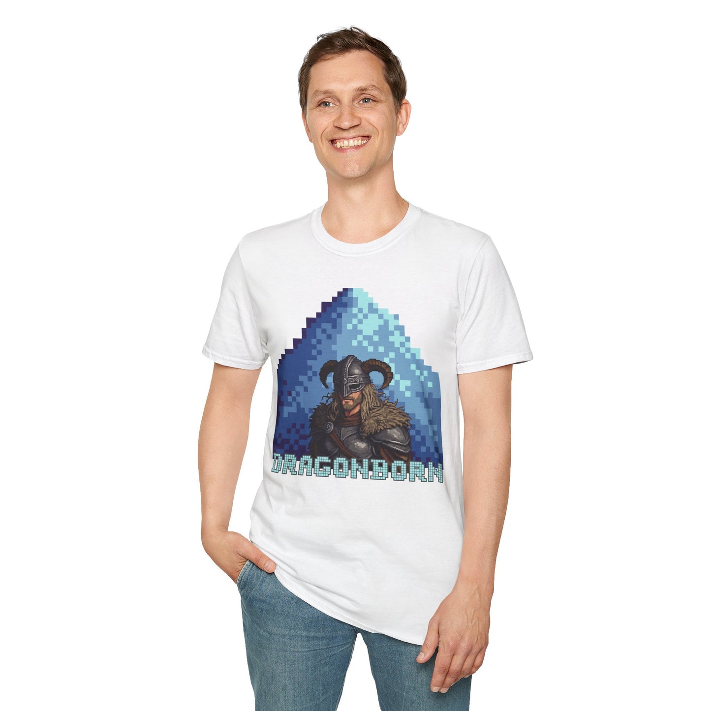 Dragonborn Pixel Shirt – Skyrim Inspired Tee | Retro RPG Gaming T-Shirt | Nordic Warrior Graphic Tee | Gift for Gamers