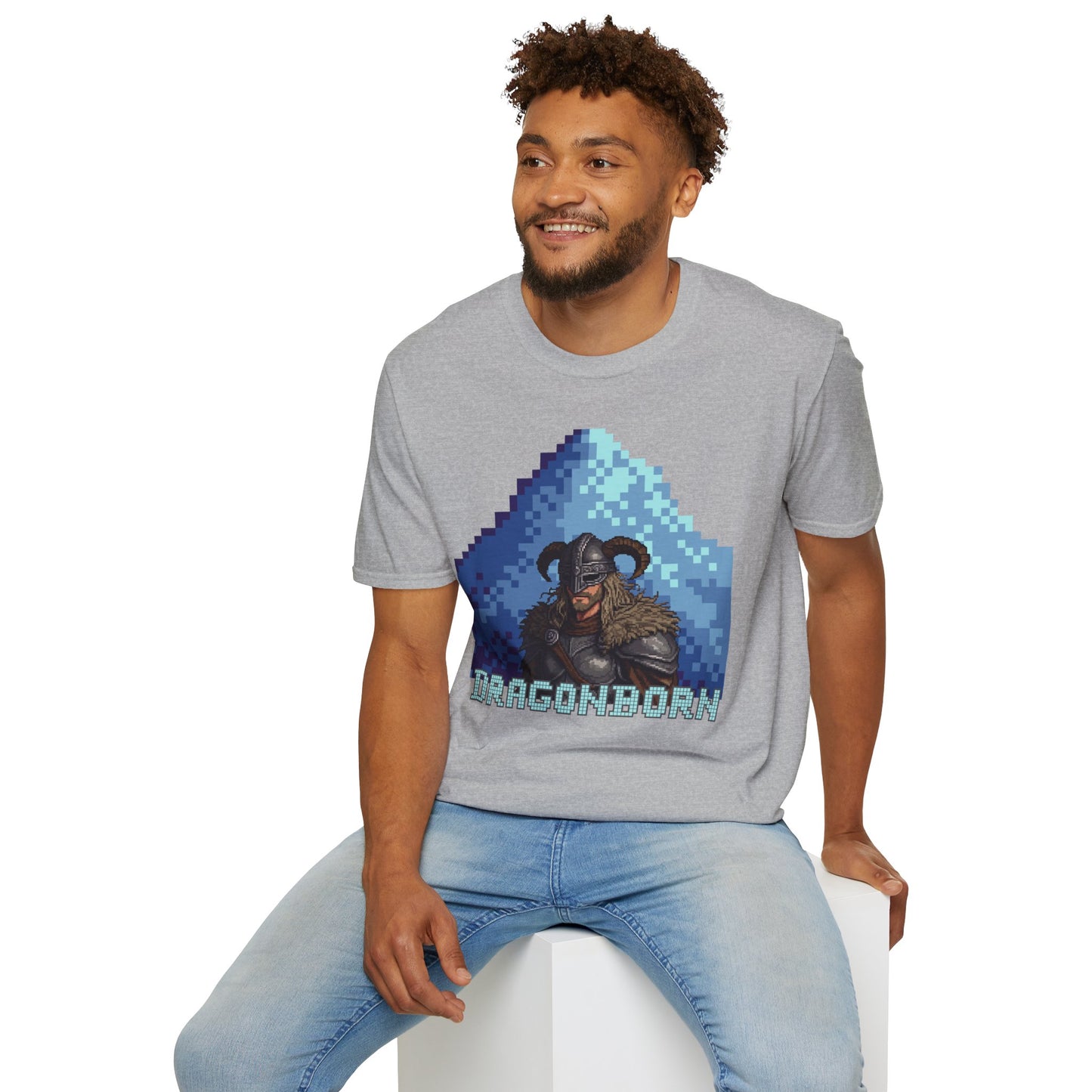 Dragonborn Pixel Shirt – Skyrim Inspired Tee | Retro RPG Gaming T-Shirt | Nordic Warrior Graphic Tee | Gift for Gamers