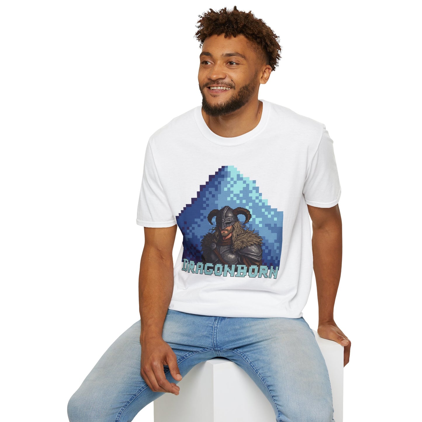 Dragonborn Pixel Shirt – Skyrim Inspired Tee | Retro RPG Gaming T-Shirt | Nordic Warrior Graphic Tee | Gift for Gamers