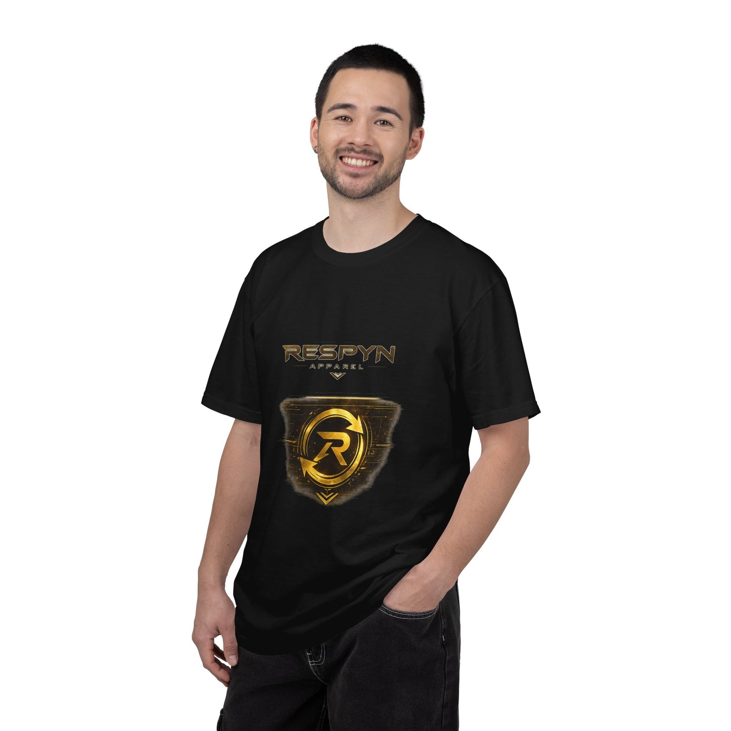 Respyn Apparel Logo T-Shirt — Gold Emblem Graphic Tee