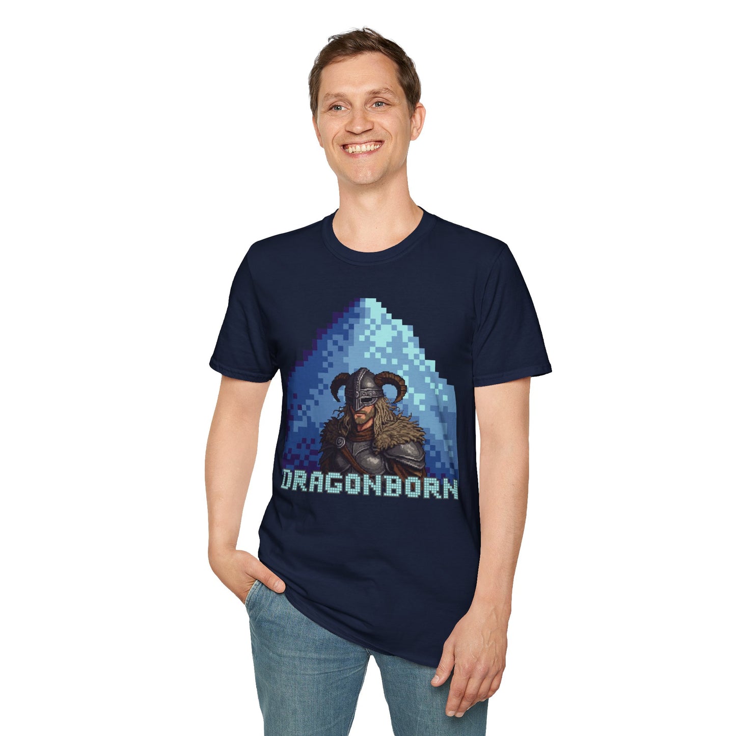 Dragonborn Pixel Shirt – Skyrim Inspired Tee | Retro RPG Gaming T-Shirt | Nordic Warrior Graphic Tee | Gift for Gamers