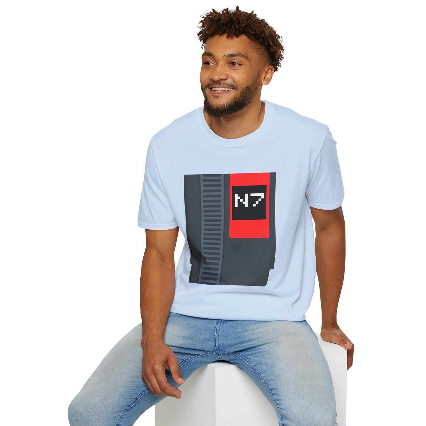 Mass Effect N7 Retro NES Cartridge T-Shirt - Unisex Softstyle Gaming Tee