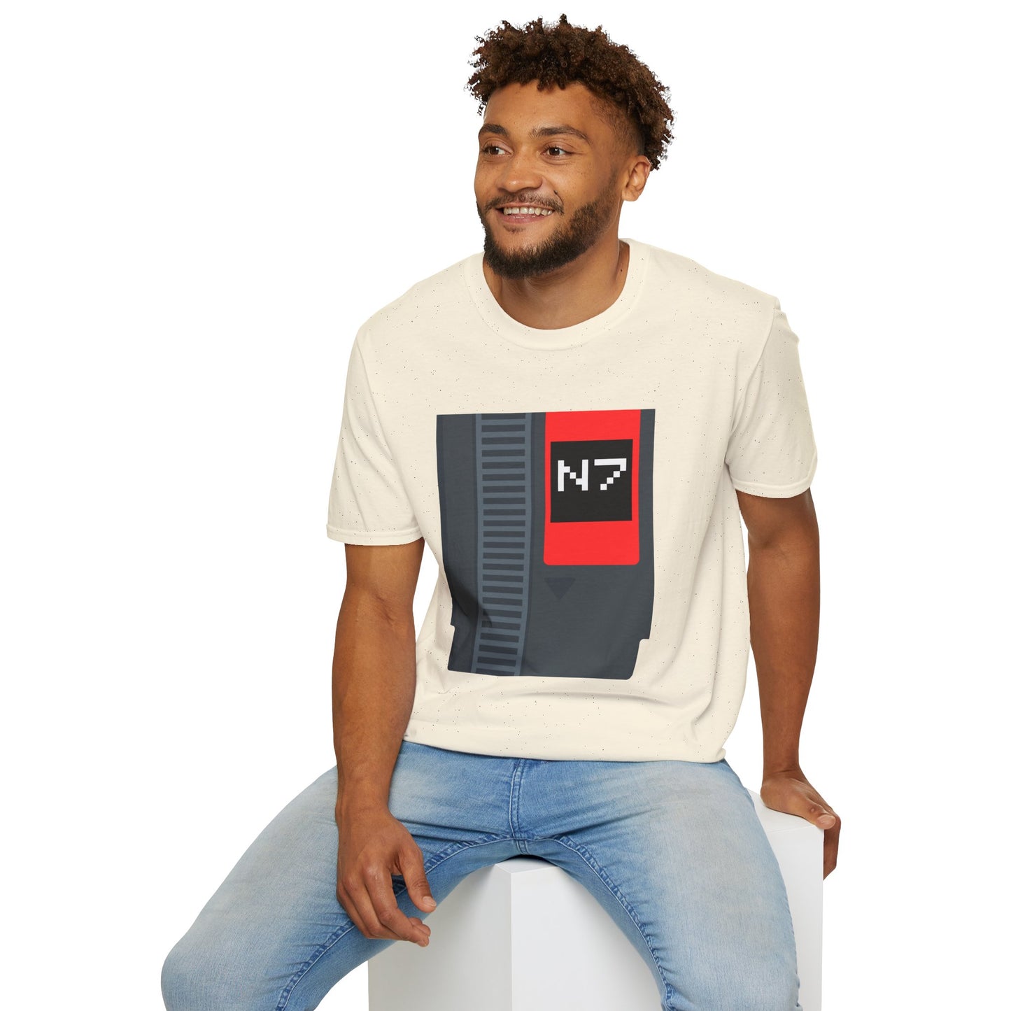 Mass Effect N7 Retro NES Cartridge T-Shirt - Unisex Softstyle Gaming Tee