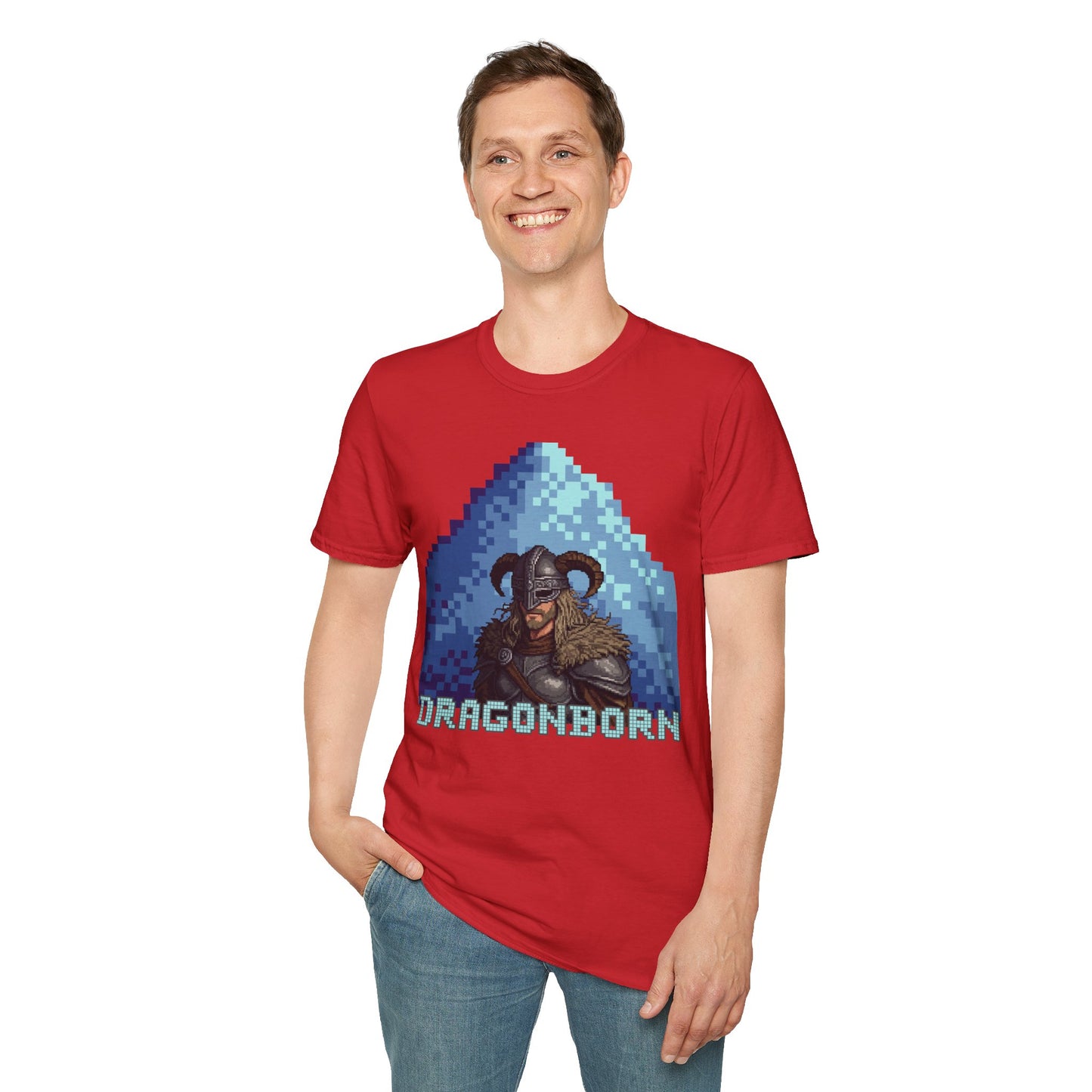 Dragonborn Pixel Shirt – Skyrim Inspired Tee | Retro RPG Gaming T-Shirt | Nordic Warrior Graphic Tee | Gift for Gamers