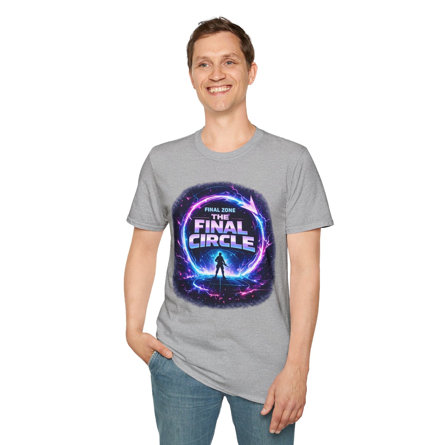 Final Circle Graphic T-Shirt — 'Final Zone' Neon Gamer Tee