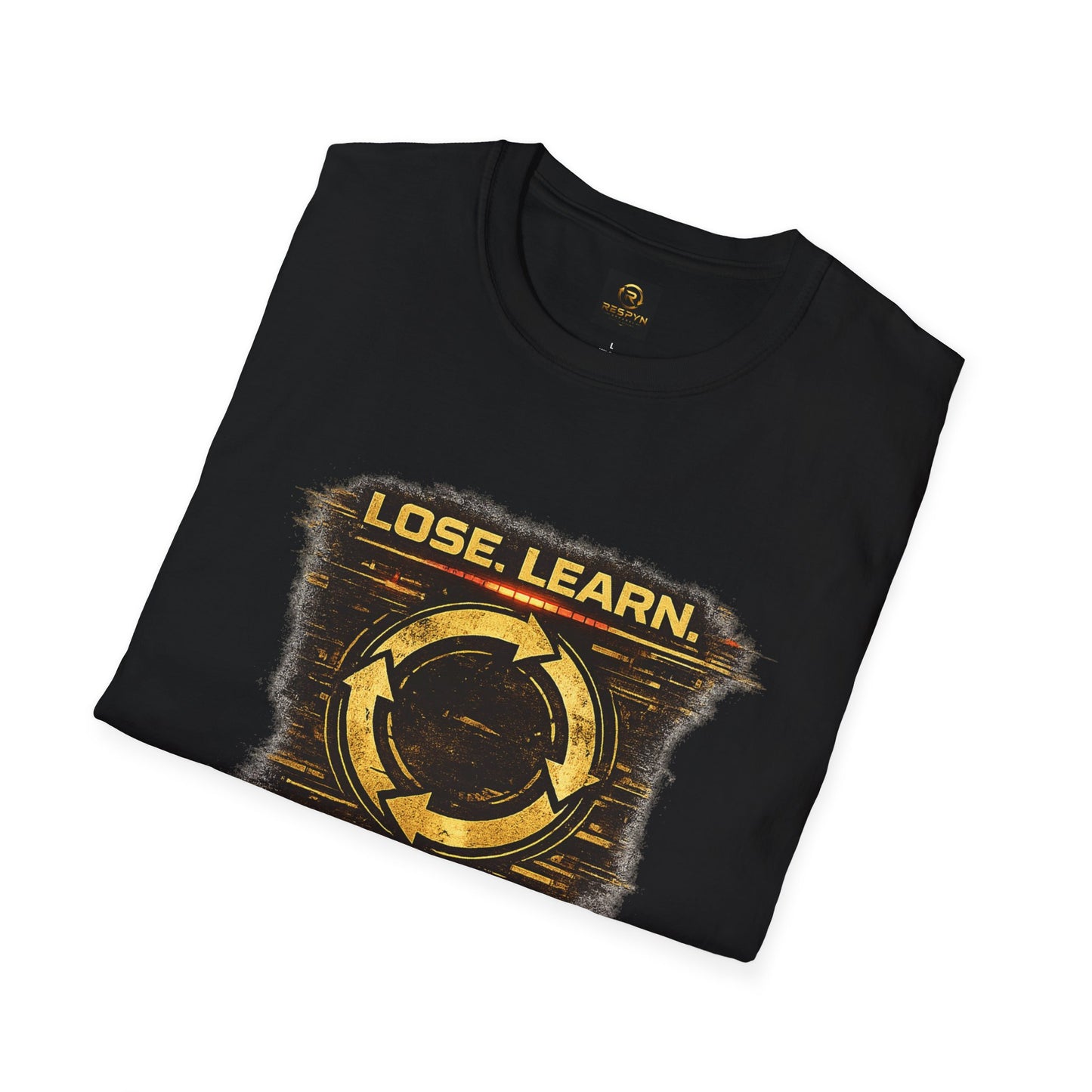 Gaming T-Shirt — "Lose. Learn. Respawn. Repeat." Motivational Gamer Tee