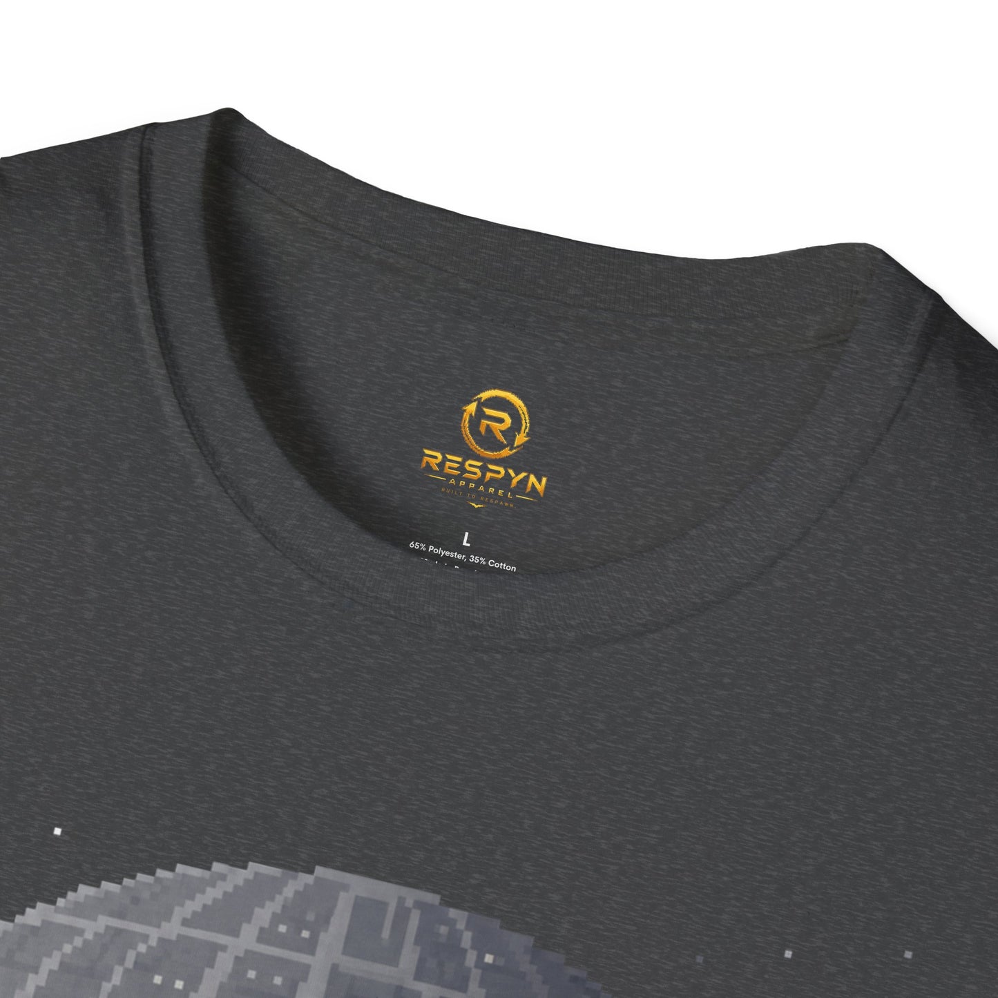 Retro Pixel Space Station T-Shirt – Sci-Fi Gaming Style Tee, Galactic Pixel Art Shirt, Minimalist Space Graphic Tee