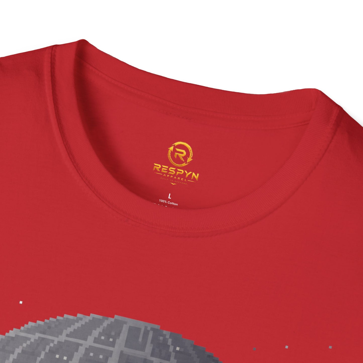 Retro Pixel Space Station T-Shirt – Sci-Fi Gaming Style Tee, Galactic Pixel Art Shirt, Minimalist Space Graphic Tee