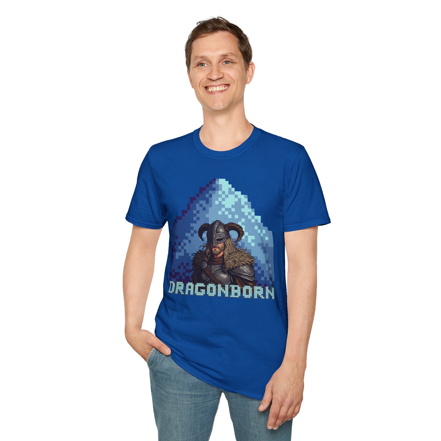 Dragonborn Pixel Shirt – Skyrim Inspired Tee | Retro RPG Gaming T-Shirt | Nordic Warrior Graphic Tee | Gift for Gamers