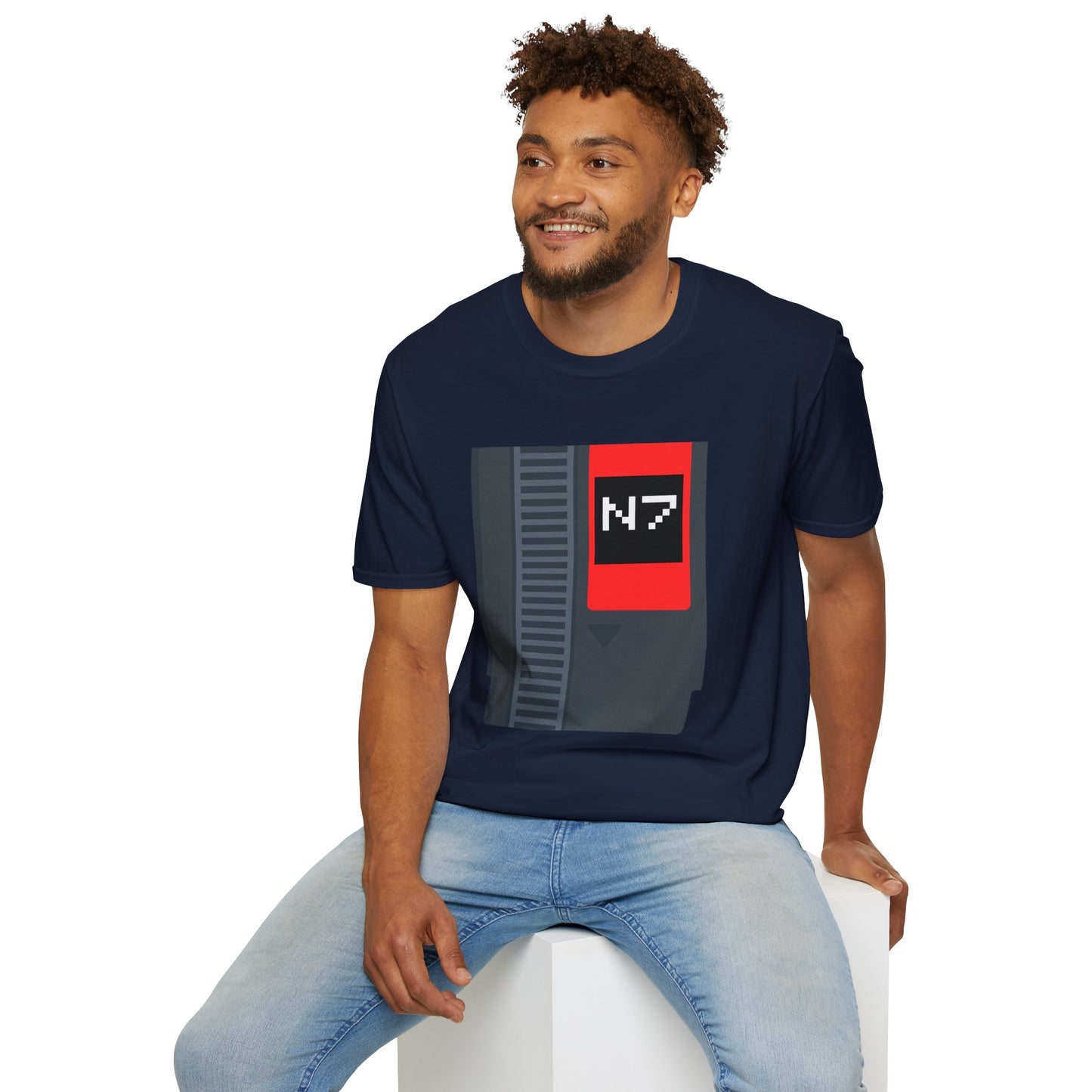 Mass Effect N7 Retro NES Cartridge T-Shirt - Unisex Softstyle Gaming Tee