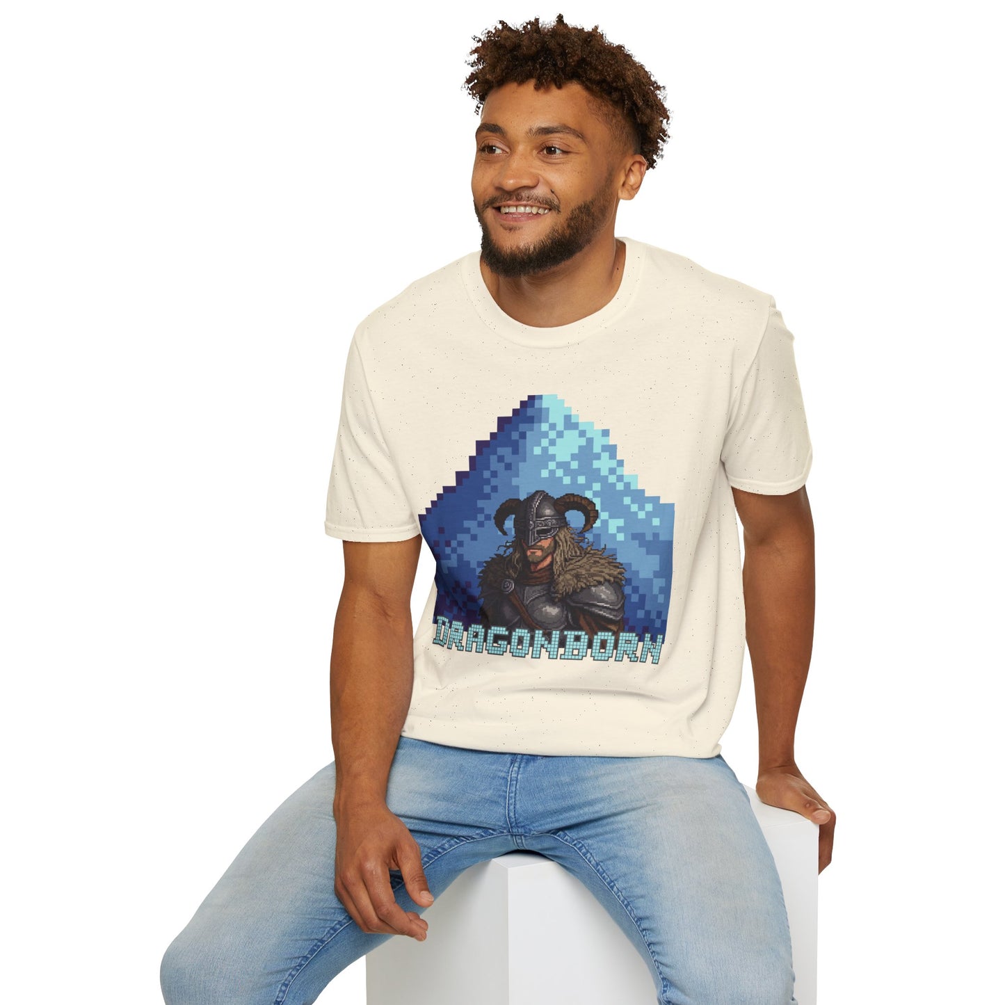 Dragonborn Pixel Shirt – Skyrim Inspired Tee | Retro RPG Gaming T-Shirt | Nordic Warrior Graphic Tee | Gift for Gamers