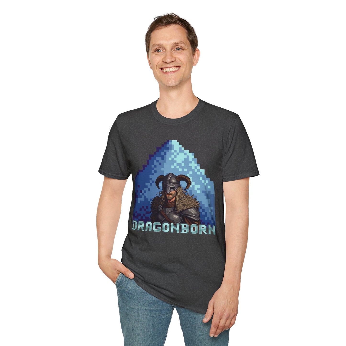 Dragonborn Pixel Shirt – Skyrim Inspired Tee | Retro RPG Gaming T-Shirt | Nordic Warrior Graphic Tee | Gift for Gamers
