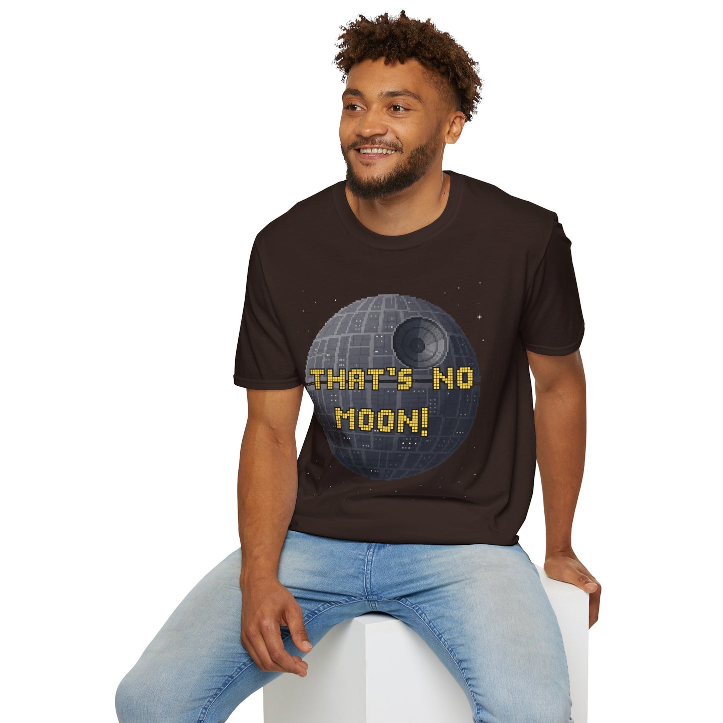 Retro Pixel Space Station T-Shirt – Sci-Fi Gaming Style Tee, Galactic Pixel Art Shirt, Minimalist Space Graphic Tee