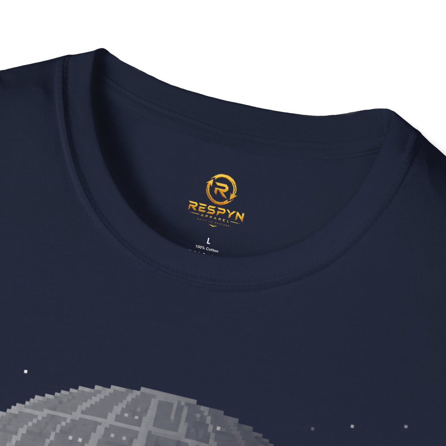 Retro Pixel Space Station T-Shirt – Sci-Fi Gaming Style Tee, Galactic Pixel Art Shirt, Minimalist Space Graphic Tee