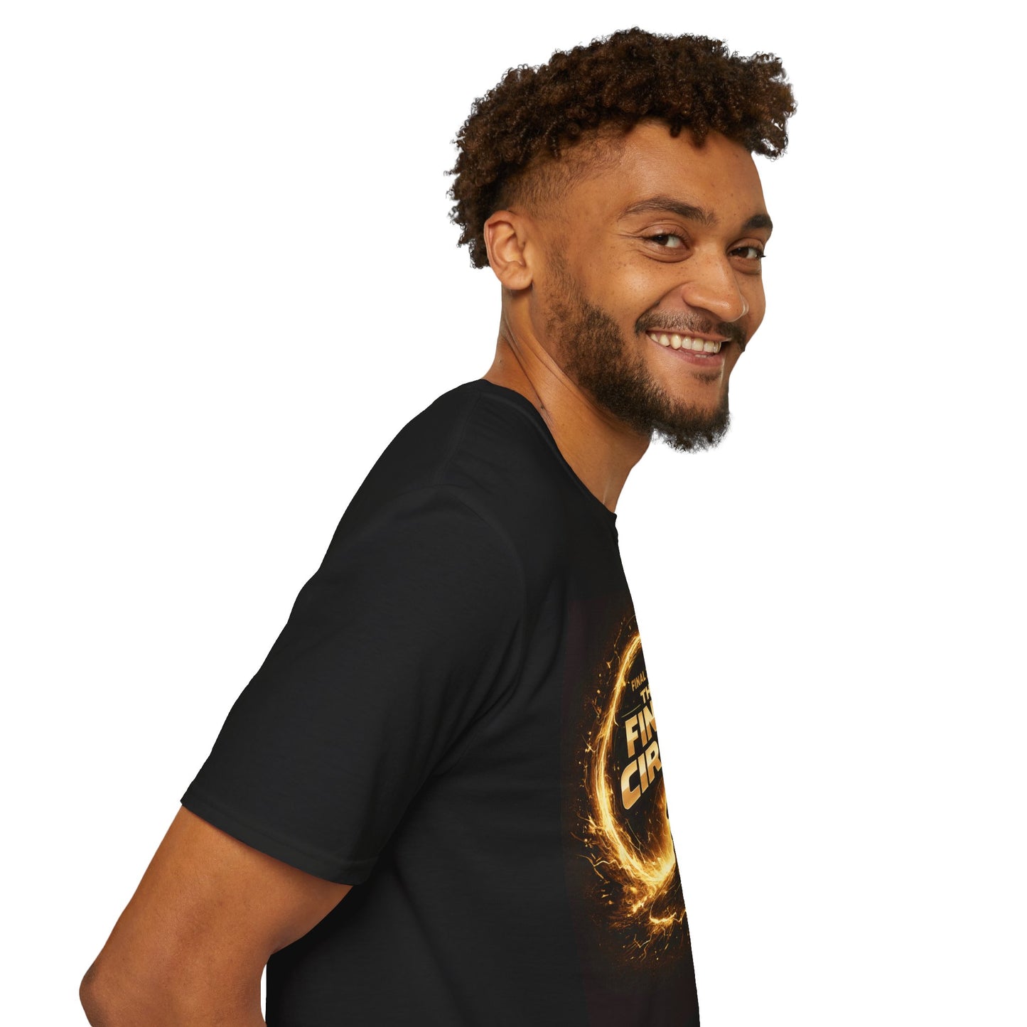 Final Circle Graphic T‑Shirt — Fiery Gamer / Sci‑Fi Adventure Tee