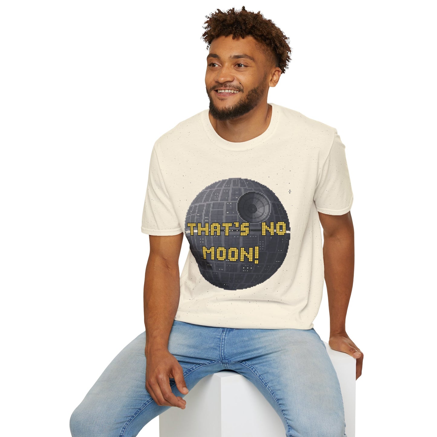 Retro Pixel Space Station T-Shirt – Sci-Fi Gaming Style Tee, Galactic Pixel Art Shirt, Minimalist Space Graphic Tee