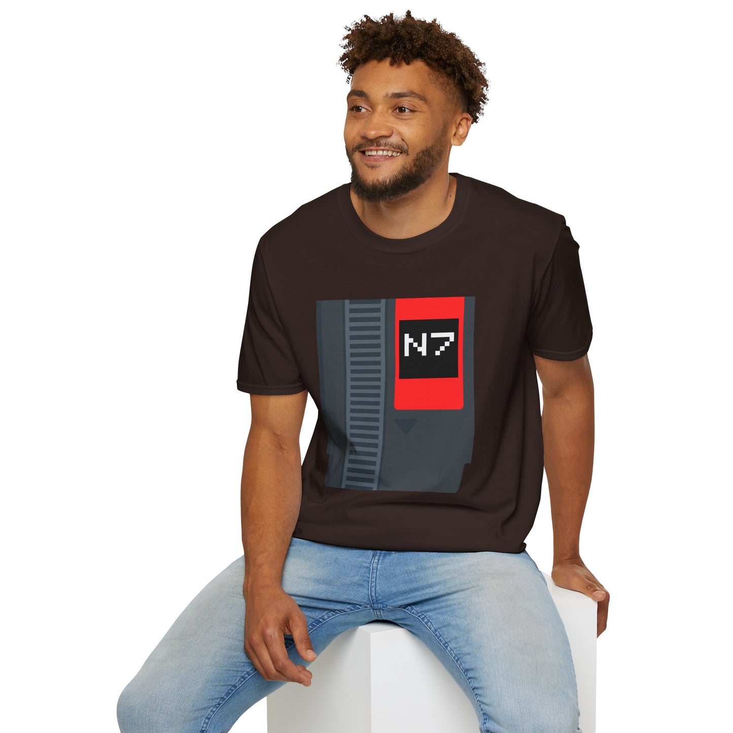Mass Effect N7 Retro NES Cartridge T-Shirt - Unisex Softstyle Gaming Tee