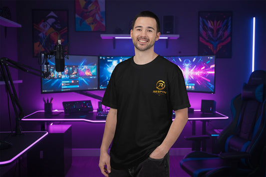 Infinite Respawn T-Shirt — Gold Gamer Logo Tee