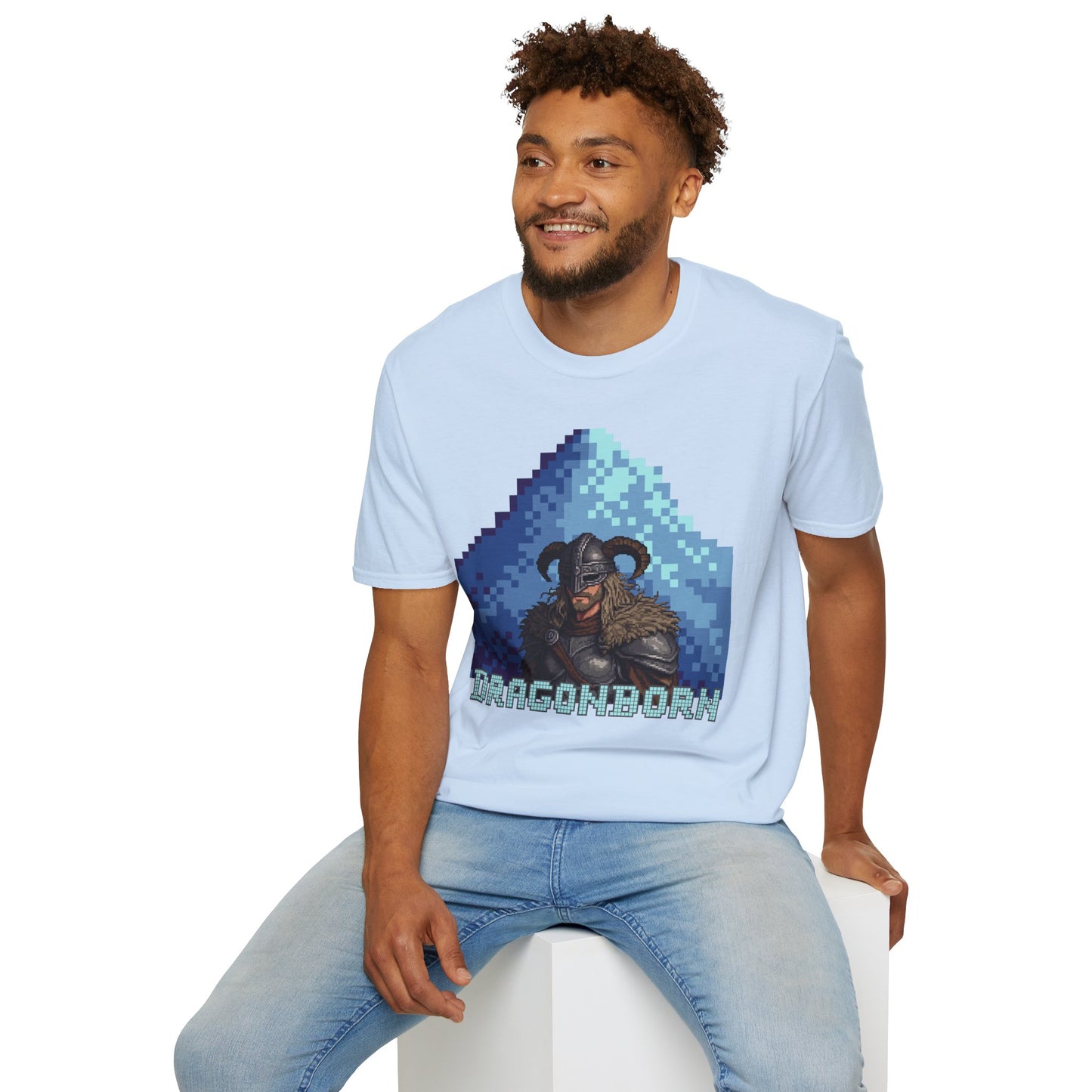 Dragonborn Pixel Shirt – Skyrim Inspired Tee | Retro RPG Gaming T-Shirt | Nordic Warrior Graphic Tee | Gift for Gamers