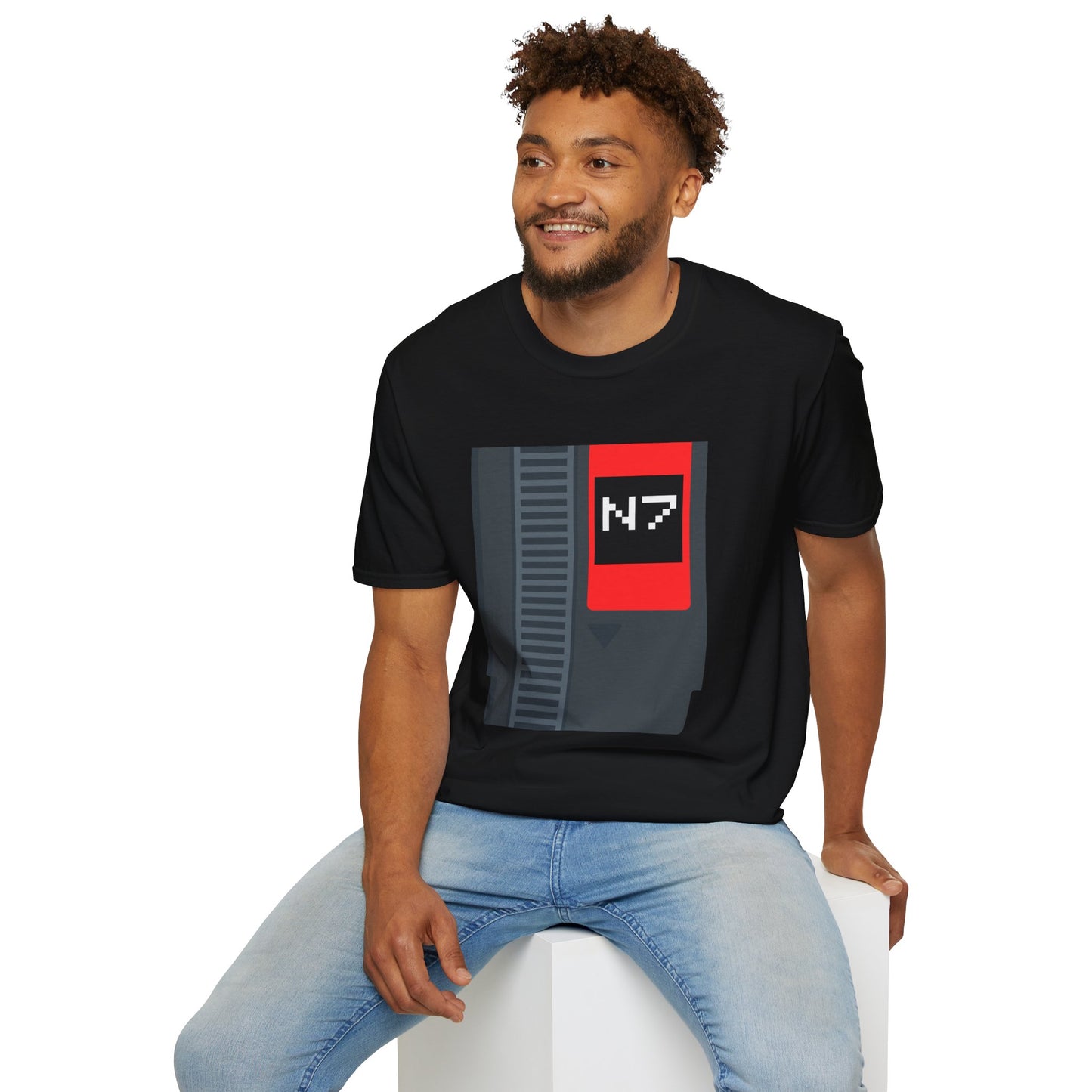 Mass Effect N7 Retro NES Cartridge T-Shirt - Unisex Softstyle Gaming Tee