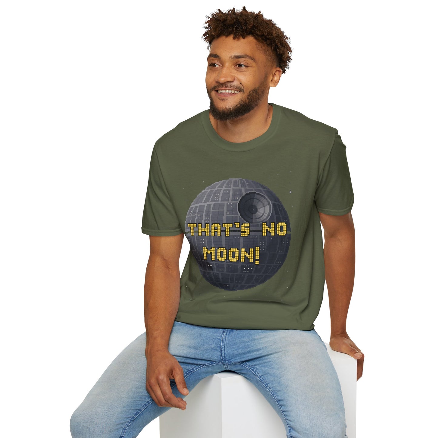 Retro Pixel Space Station T-Shirt – Sci-Fi Gaming Style Tee, Galactic Pixel Art Shirt, Minimalist Space Graphic Tee