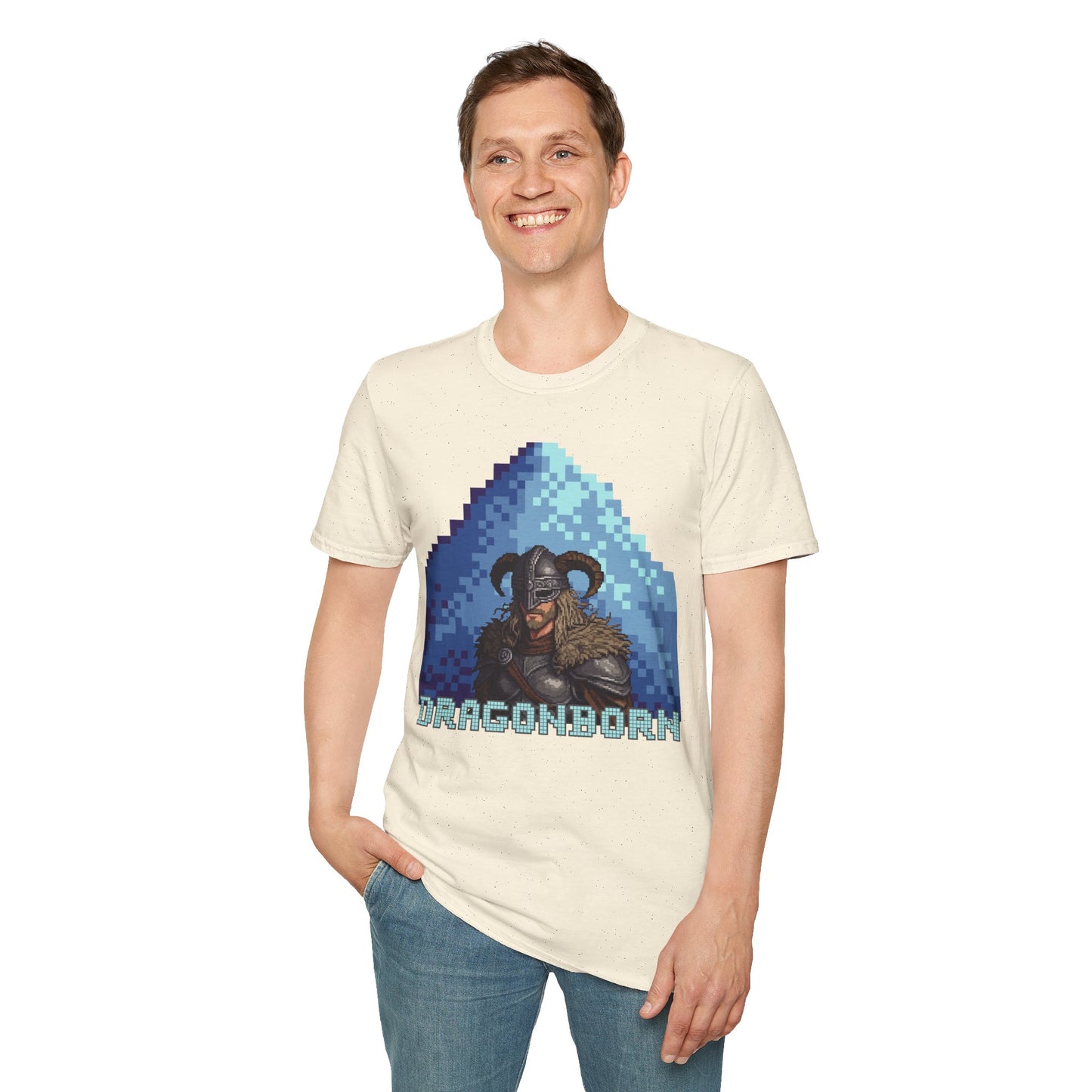 Dragonborn Pixel Shirt – Skyrim Inspired Tee | Retro RPG Gaming T-Shirt | Nordic Warrior Graphic Tee | Gift for Gamers