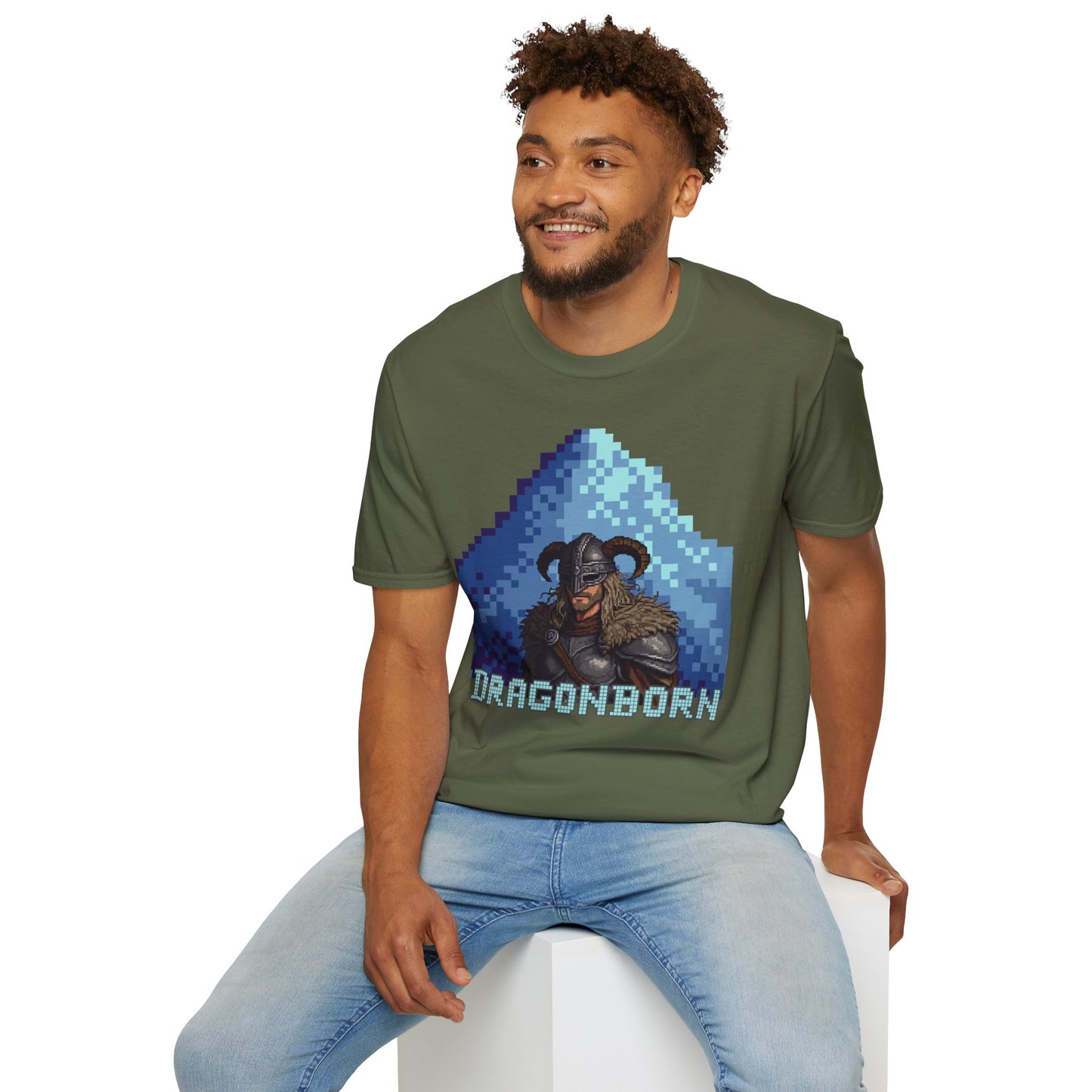 Dragonborn Pixel Shirt – Skyrim Inspired Tee | Retro RPG Gaming T-Shirt | Nordic Warrior Graphic Tee | Gift for Gamers