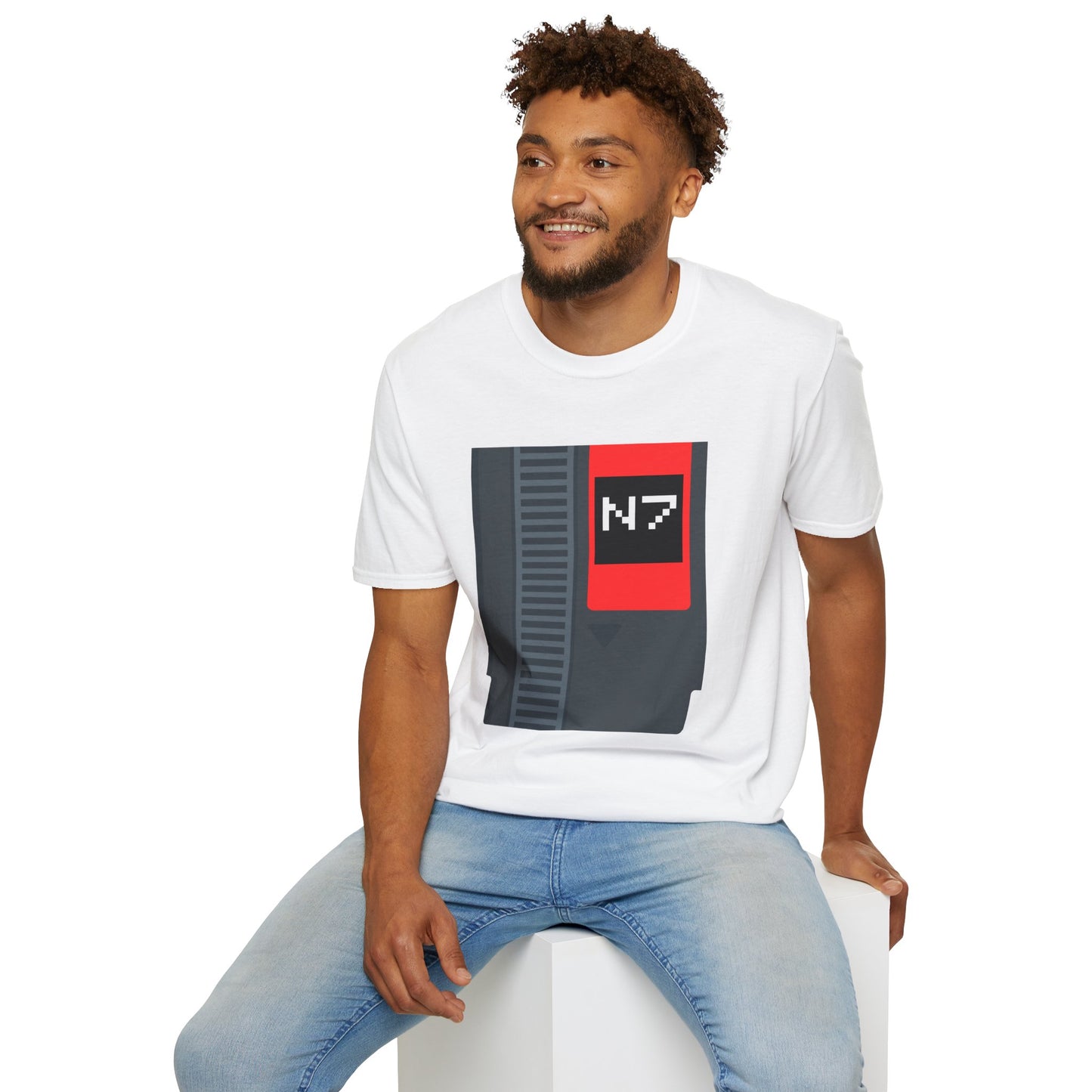 Mass Effect N7 Retro NES Cartridge T-Shirt - Unisex Softstyle Gaming Tee