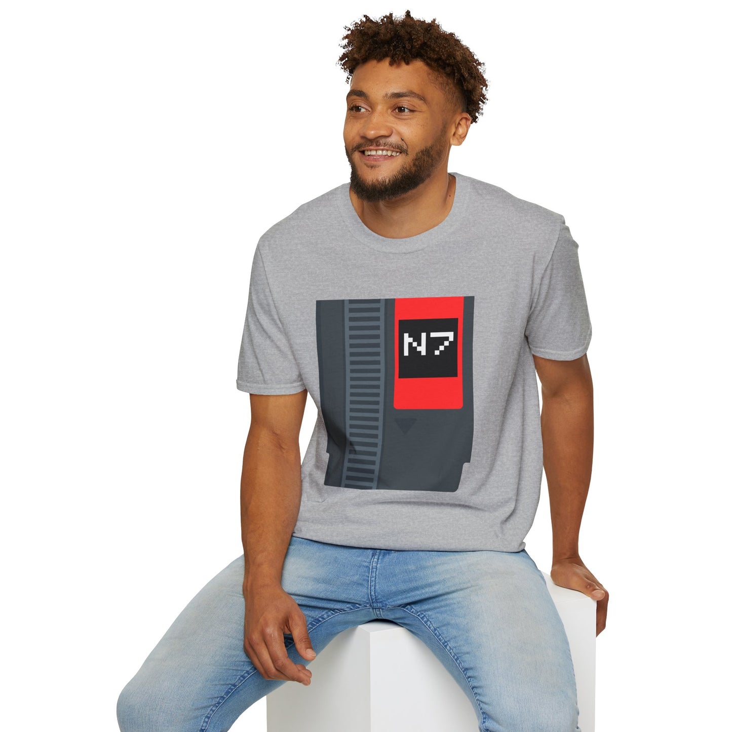 Mass Effect N7 Retro NES Cartridge T-Shirt - Unisex Softstyle Gaming Tee