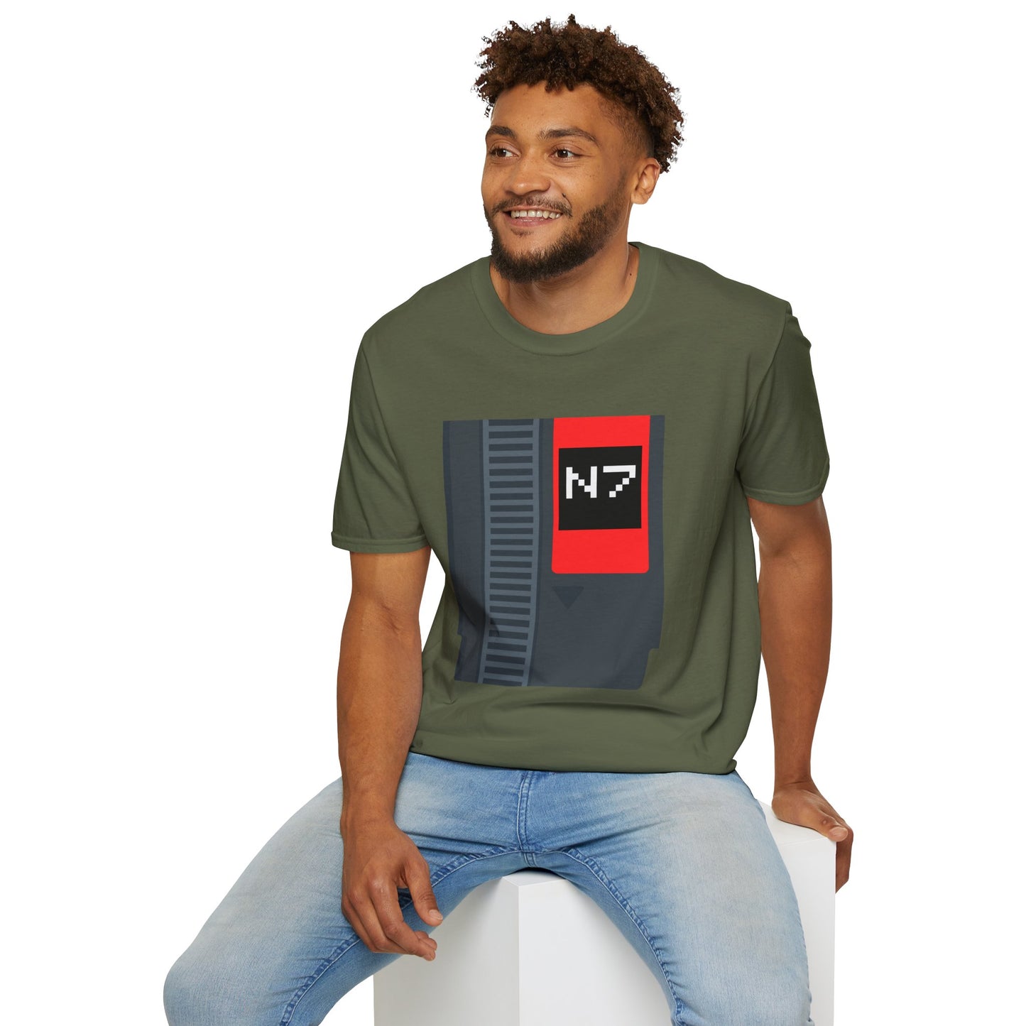 Mass Effect N7 Retro NES Cartridge T-Shirt - Unisex Softstyle Gaming Tee
