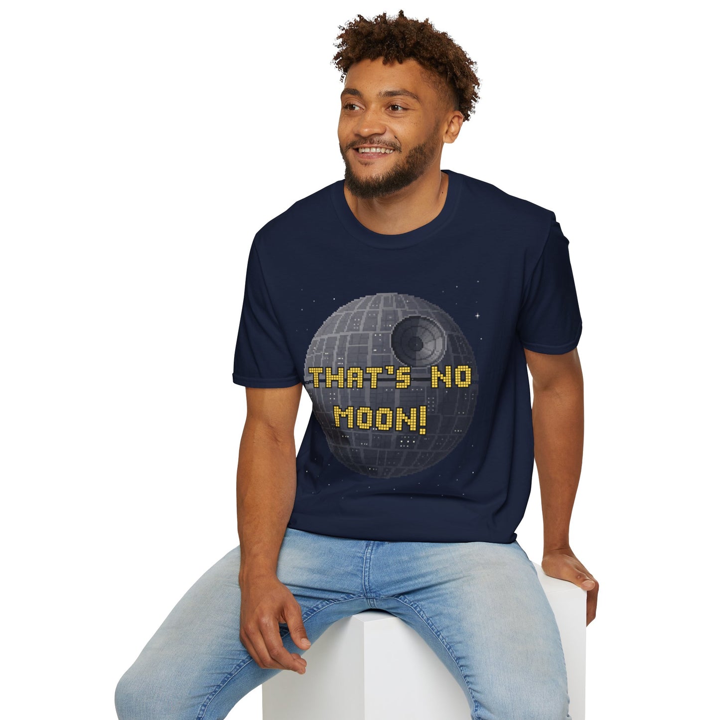 Retro Pixel Space Station T-Shirt – Sci-Fi Gaming Style Tee, Galactic Pixel Art Shirt, Minimalist Space Graphic Tee