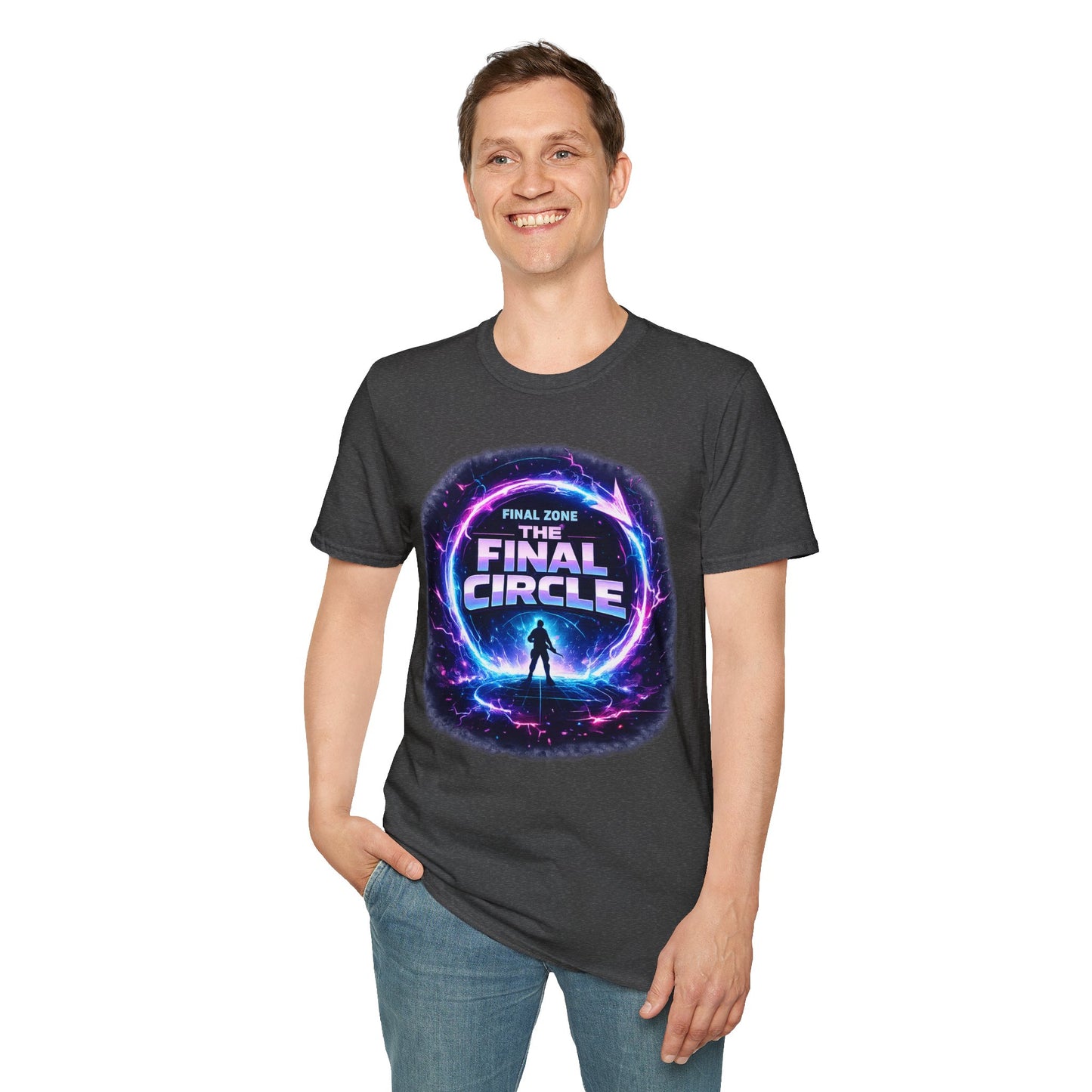 Final Circle Graphic T-Shirt — 'Final Zone' Neon Gamer Tee