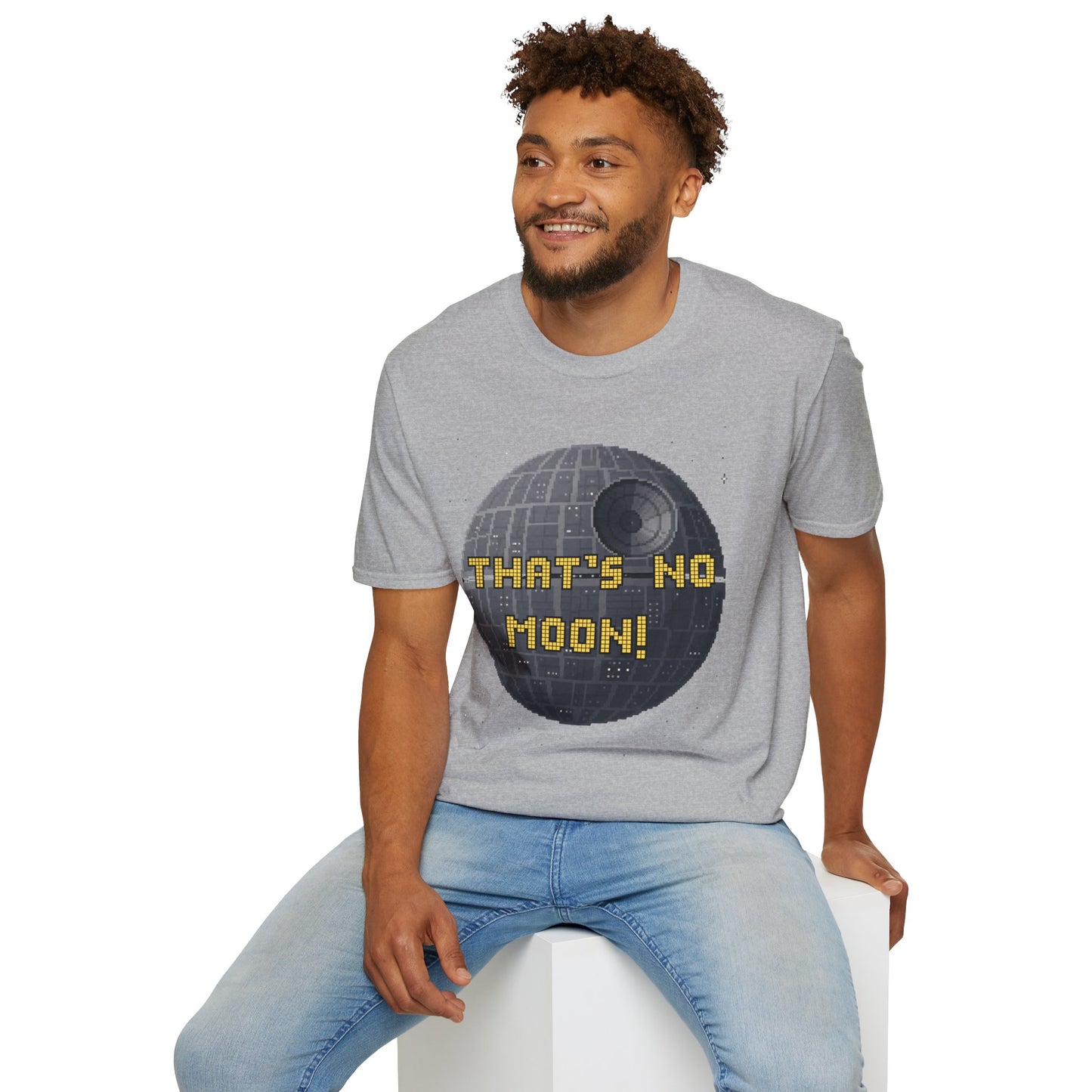 Retro Pixel Space Station T-Shirt – Sci-Fi Gaming Style Tee, Galactic Pixel Art Shirt, Minimalist Space Graphic Tee