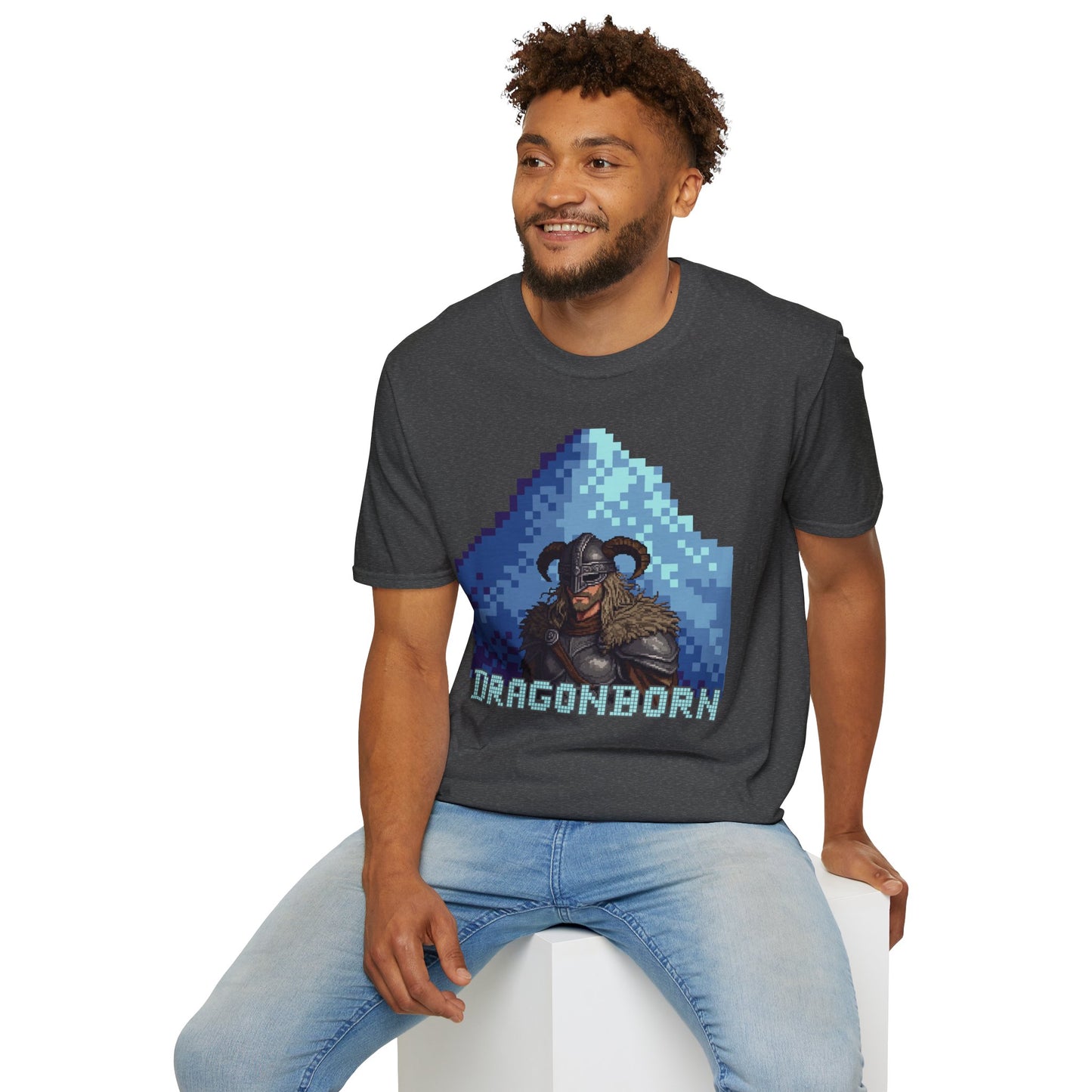 Dragonborn Pixel Shirt – Skyrim Inspired Tee | Retro RPG Gaming T-Shirt | Nordic Warrior Graphic Tee | Gift for Gamers