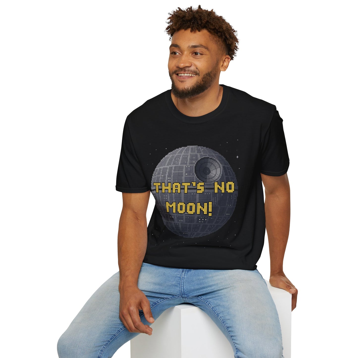 Retro Pixel Space Station T-Shirt – Sci-Fi Gaming Style Tee, Galactic Pixel Art Shirt, Minimalist Space Graphic Tee