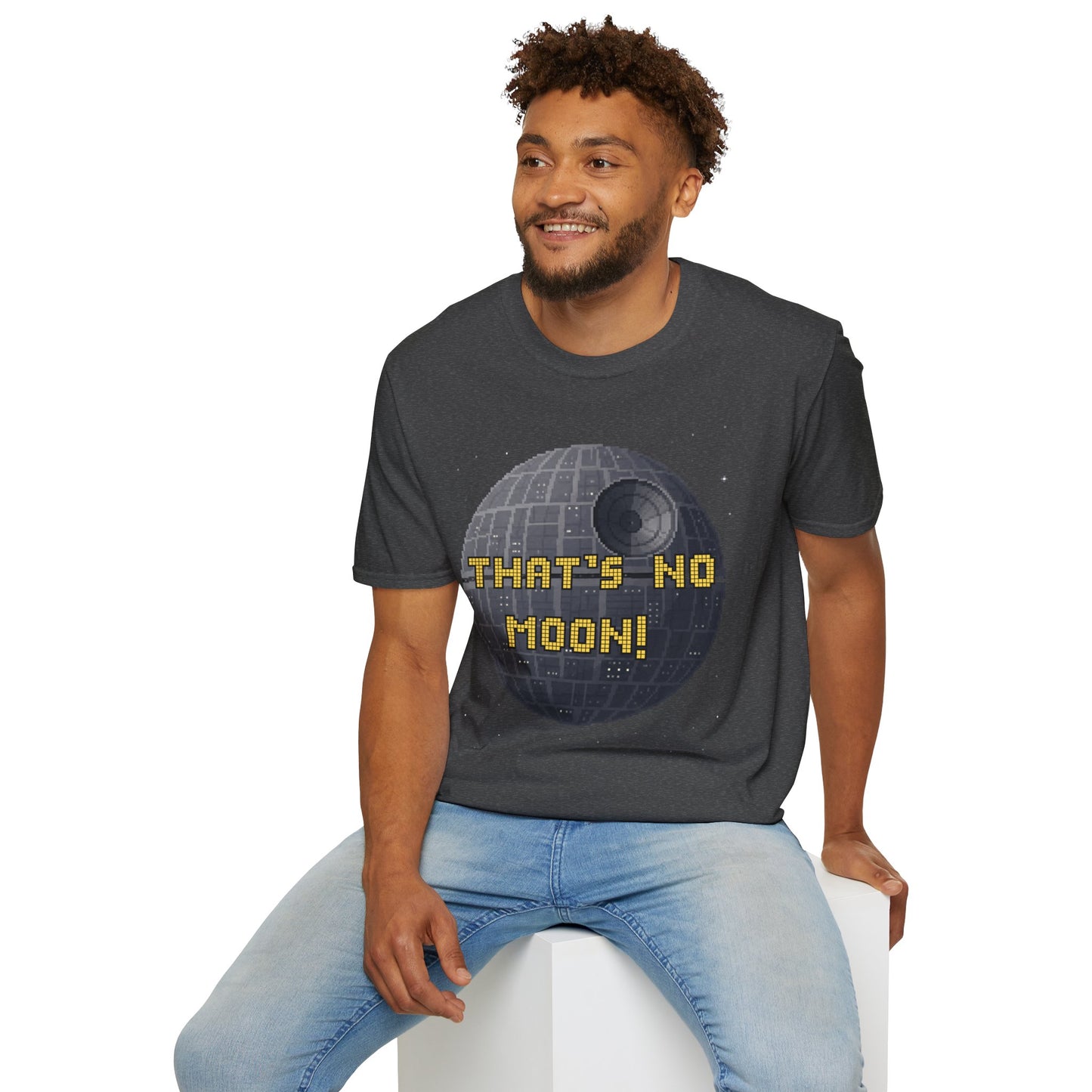 Retro Pixel Space Station T-Shirt – Sci-Fi Gaming Style Tee, Galactic Pixel Art Shirt, Minimalist Space Graphic Tee
