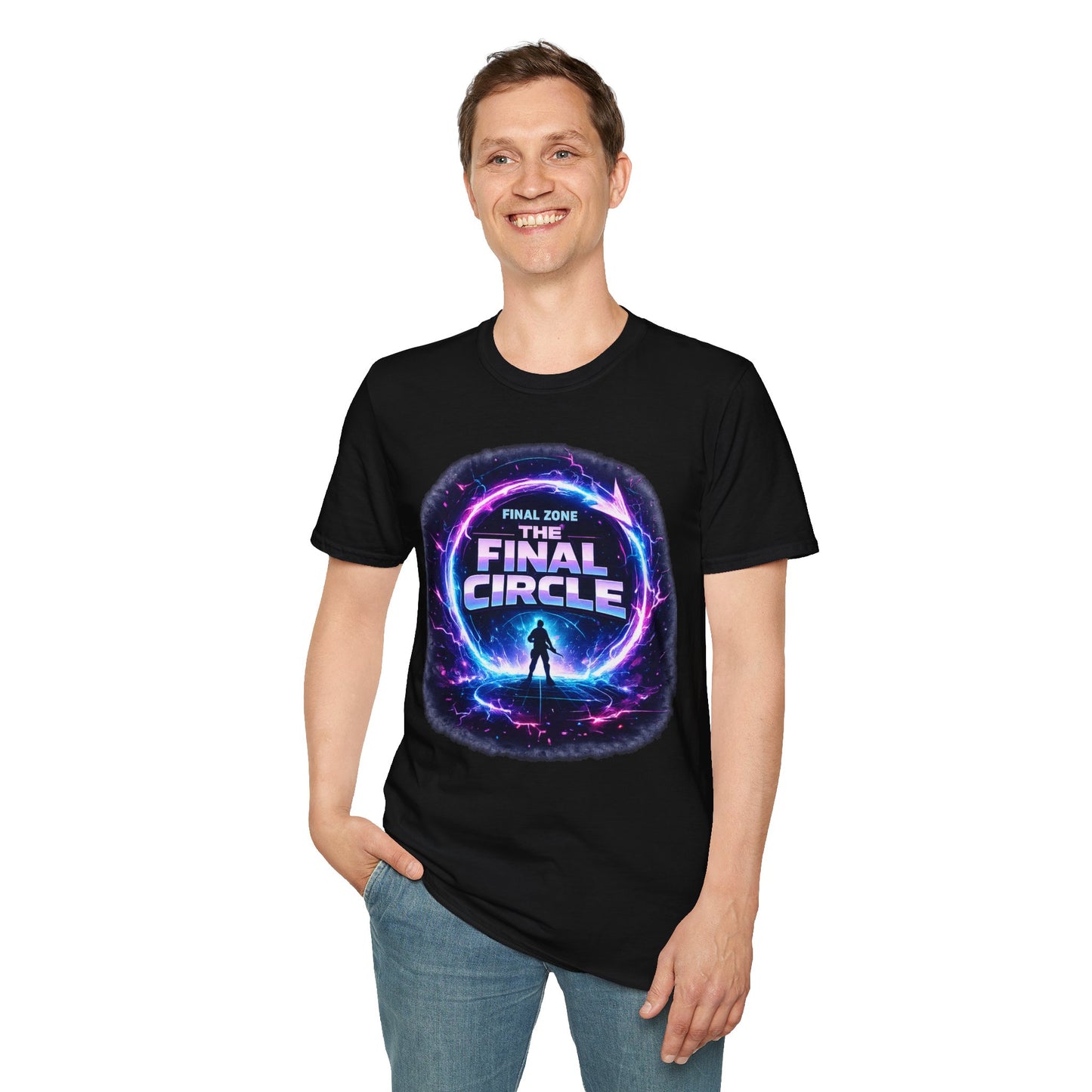 Final Circle Graphic T-Shirt — 'Final Zone' Neon Gamer Tee