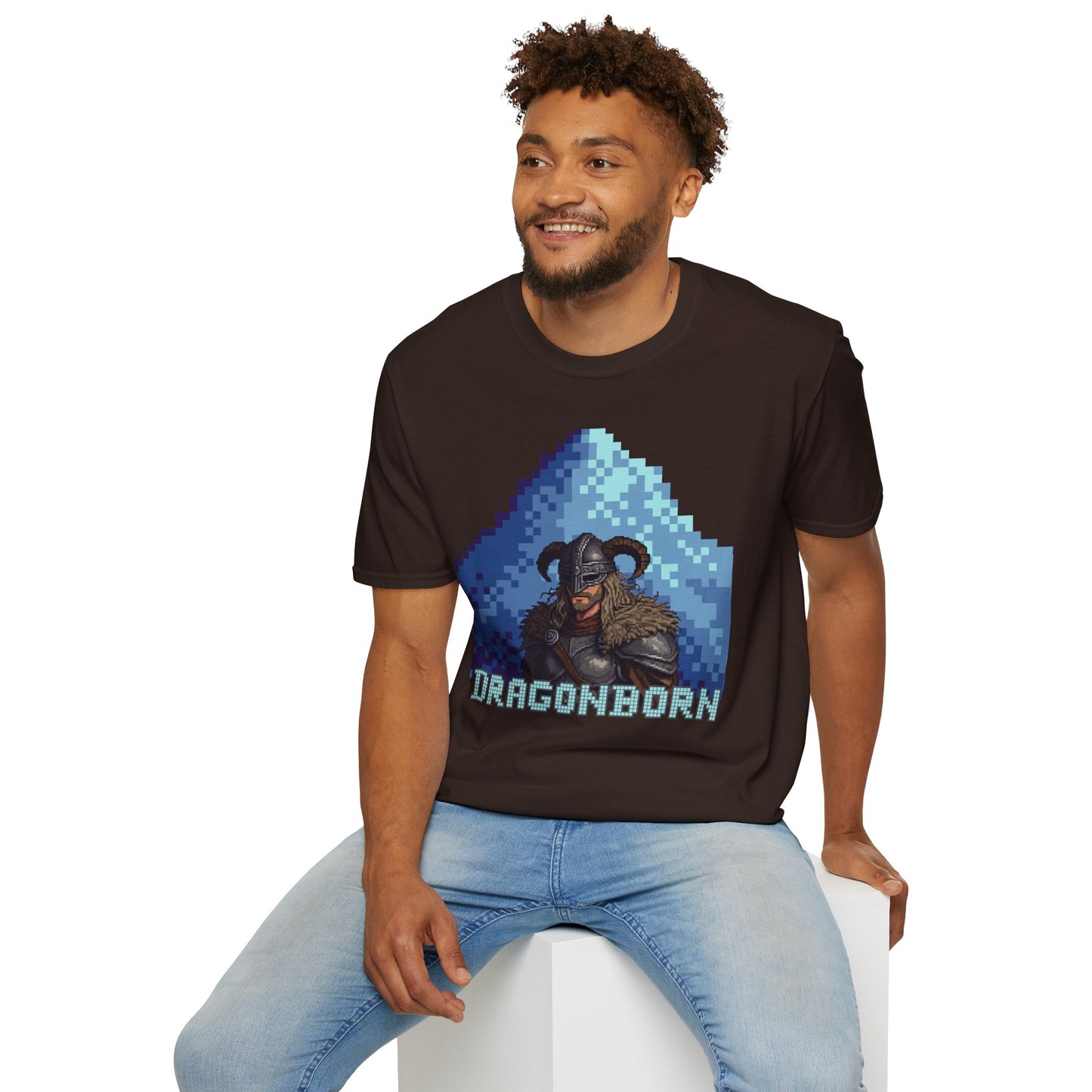 Dragonborn Pixel Shirt – Skyrim Inspired Tee | Retro RPG Gaming T-Shirt | Nordic Warrior Graphic Tee | Gift for Gamers