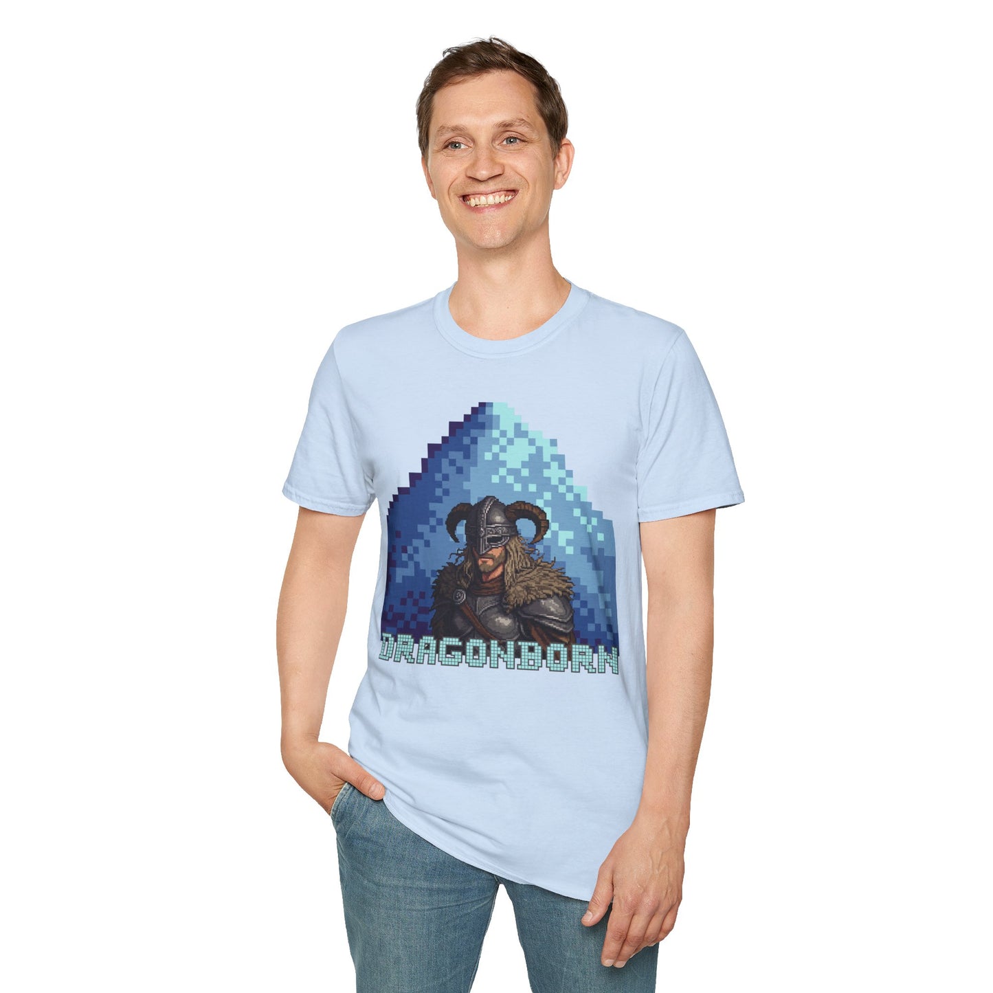 Dragonborn Pixel Shirt – Skyrim Inspired Tee | Retro RPG Gaming T-Shirt | Nordic Warrior Graphic Tee | Gift for Gamers