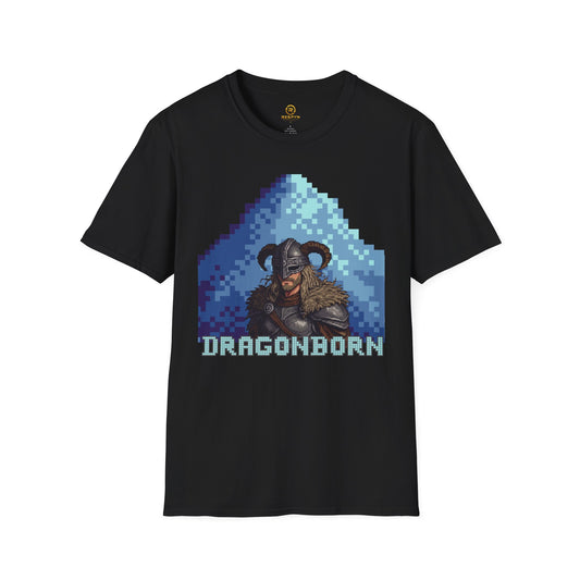 Dragonborn Pixel Shirt – Skyrim Inspired Tee | Retro RPG Gaming T-Shirt | Nordic Warrior Graphic Tee | Gift for Gamers