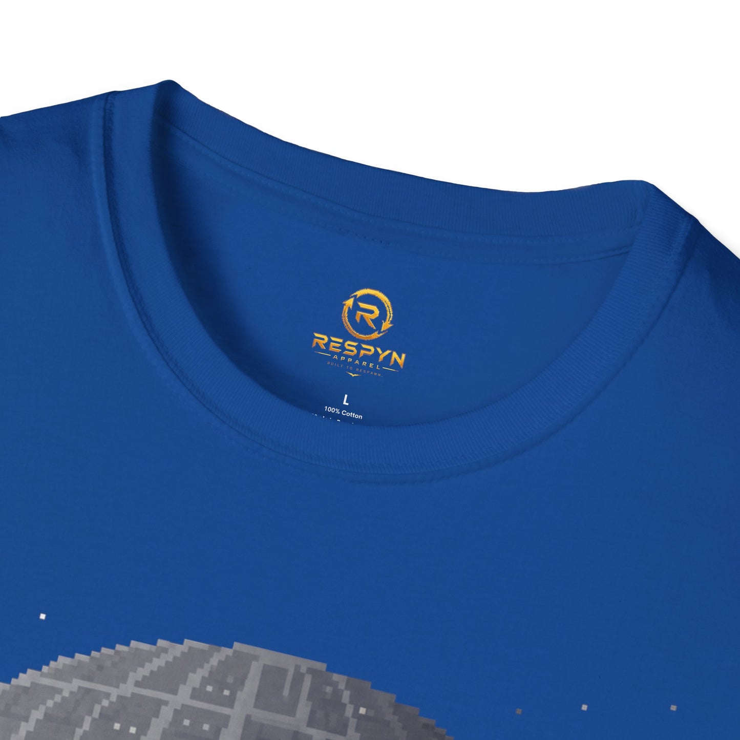 Retro Pixel Space Station T-Shirt – Sci-Fi Gaming Style Tee, Galactic Pixel Art Shirt, Minimalist Space Graphic Tee