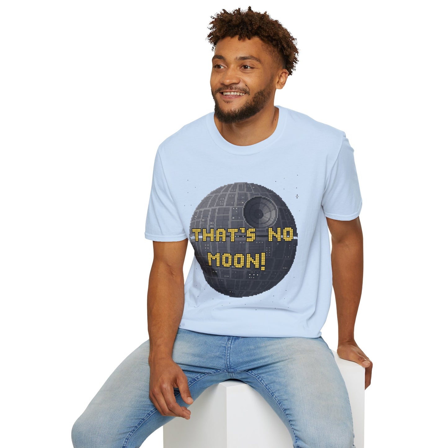 Retro Pixel Space Station T-Shirt – Sci-Fi Gaming Style Tee, Galactic Pixel Art Shirt, Minimalist Space Graphic Tee