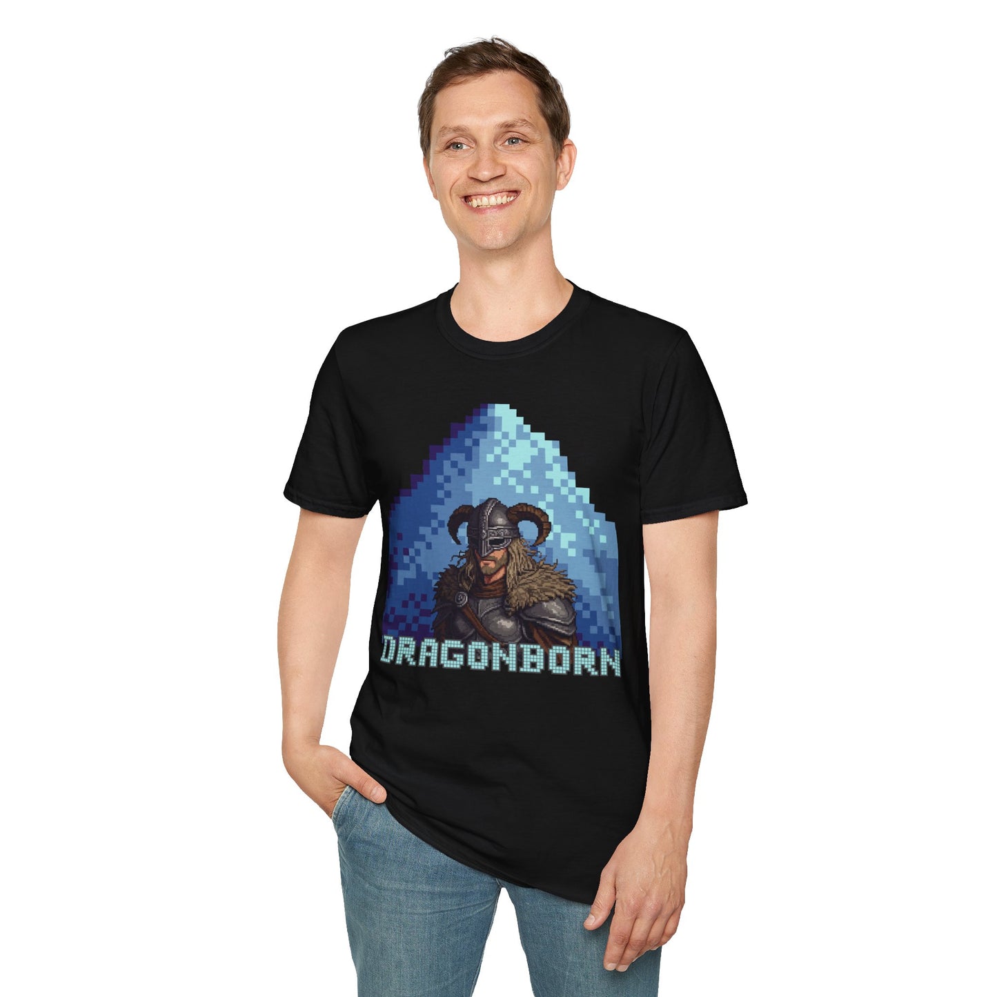 Dragonborn Pixel Shirt – Skyrim Inspired Tee | Retro RPG Gaming T-Shirt | Nordic Warrior Graphic Tee | Gift for Gamers